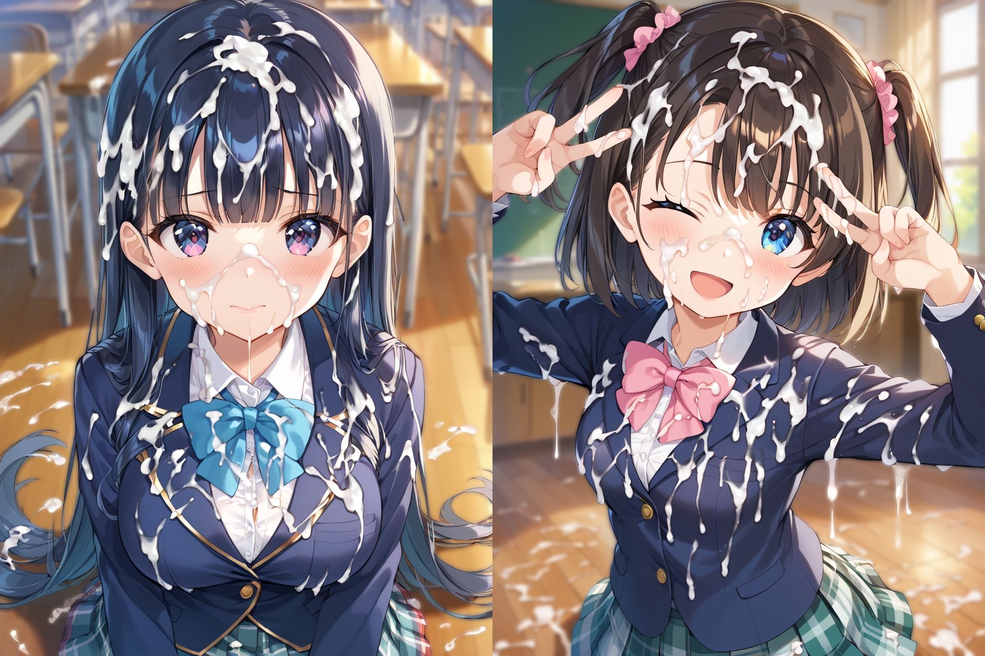 ブレザー制服ぶっかけCG集 画像1