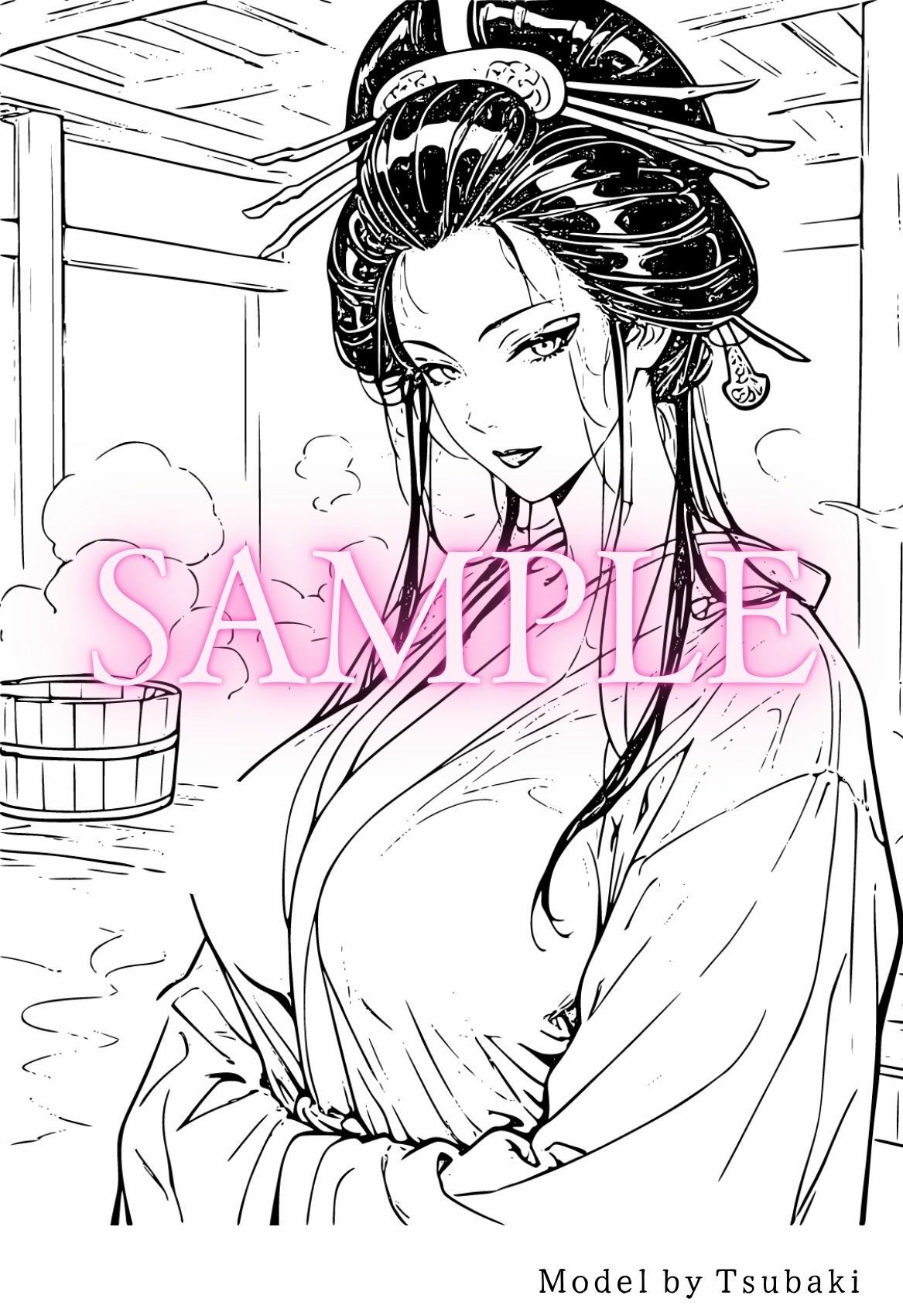 サンプル画像4:【R18版】花魁ぬり絵 1(miyun) [d_719145]