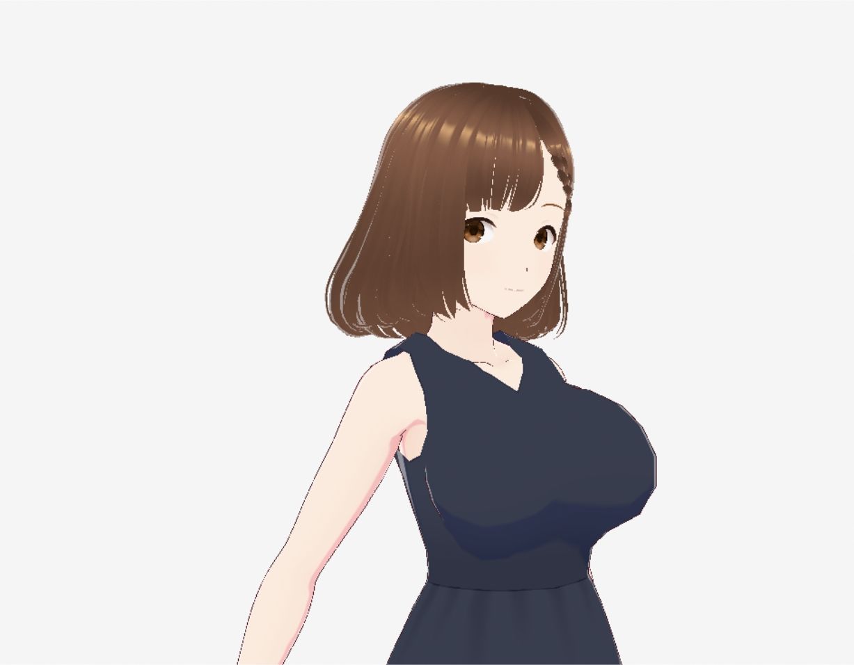 サンプル画像5:黒いワンピースの巨乳のお姉さん（セリフなし  3DCGモデル  イラスト集）(シックススイートナイン) [d_719438]