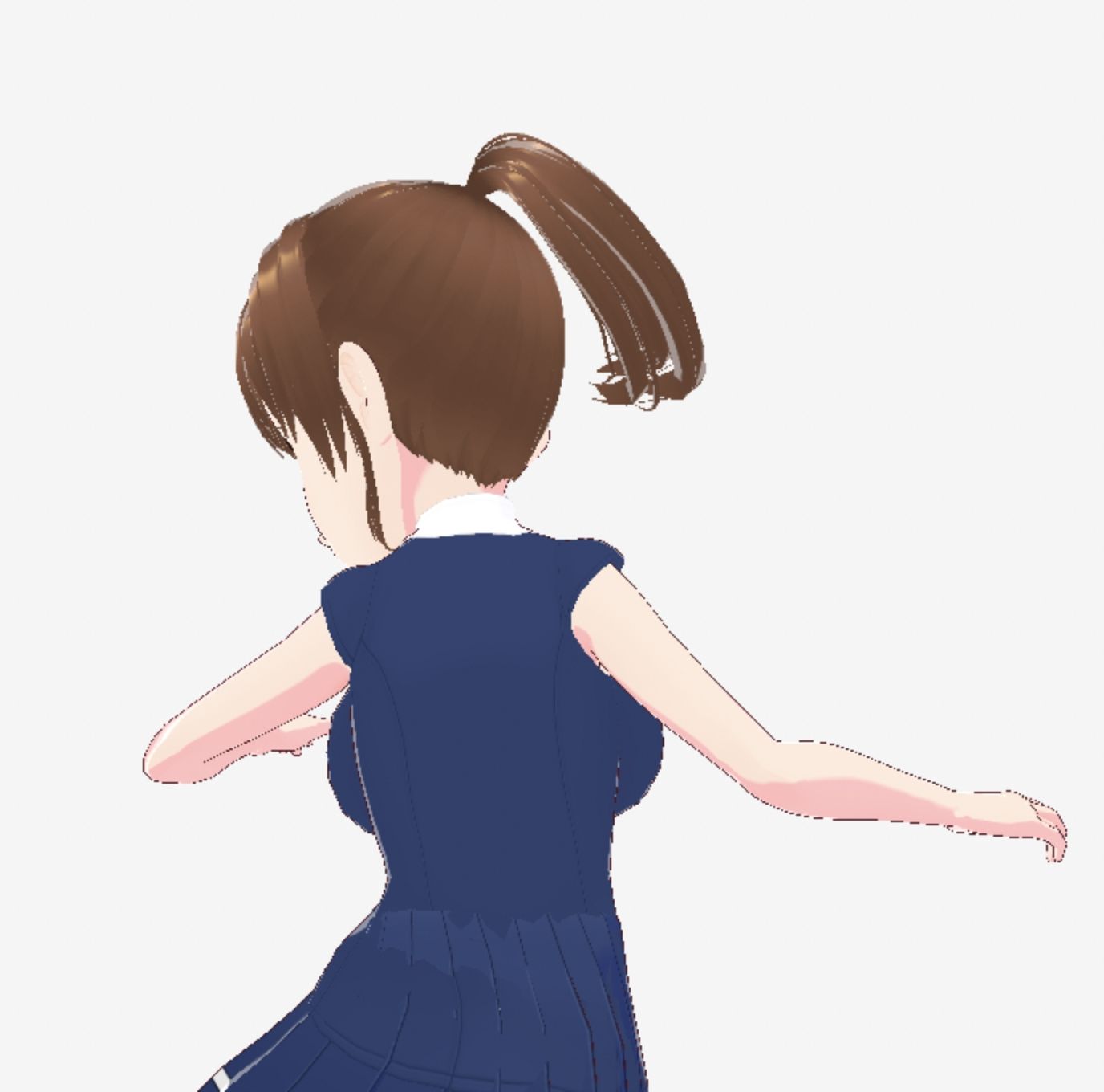 紺色の洋服を着た巨乳のお姉さん(セリフなし 3DCGモデル イラスト集) 画像1