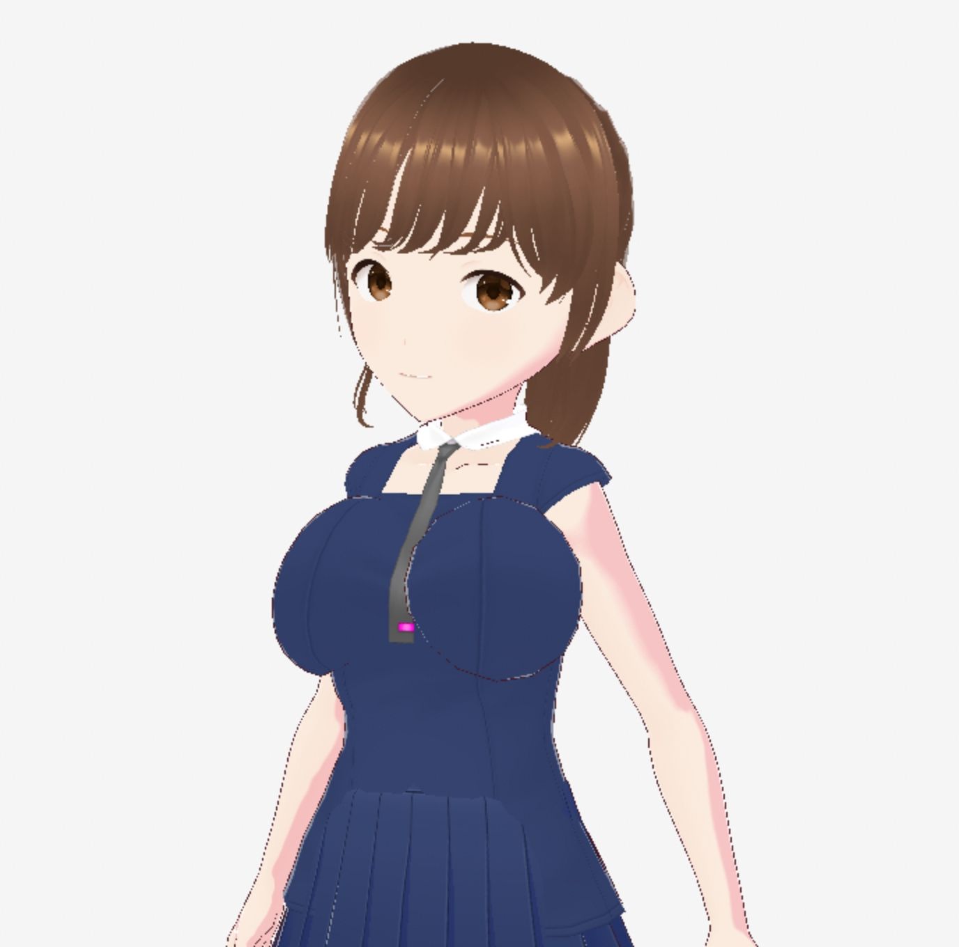 サンプル画像3:紺色の洋服を着た巨乳のお姉さん（セリフなし  3DCGモデル  イラスト集）(アフェアーアモーレ) [d_719590]