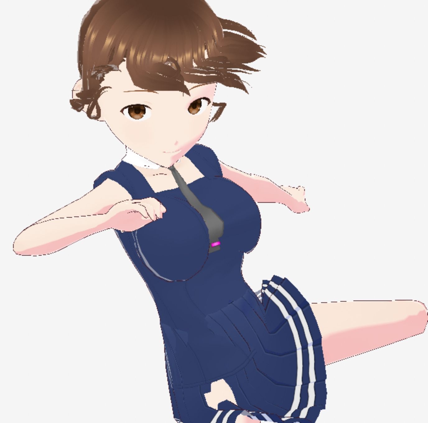 紺色の洋服を着た巨乳のお姉さん(セリフなし 3DCGモデル イラスト集) 画像4