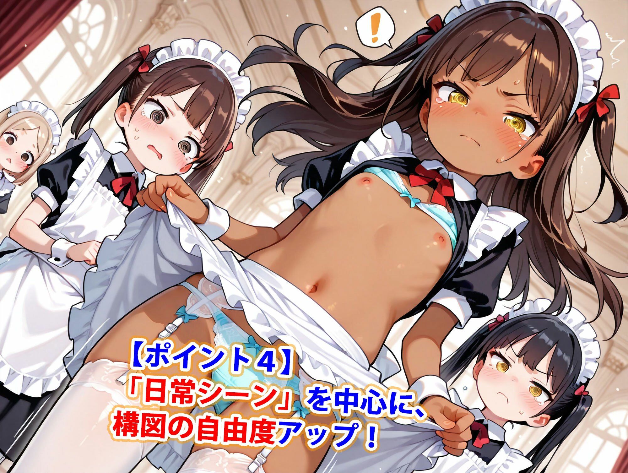 【エロ漫画】不機嫌＆涙目ちっぱい少女メイド純ハーレム5