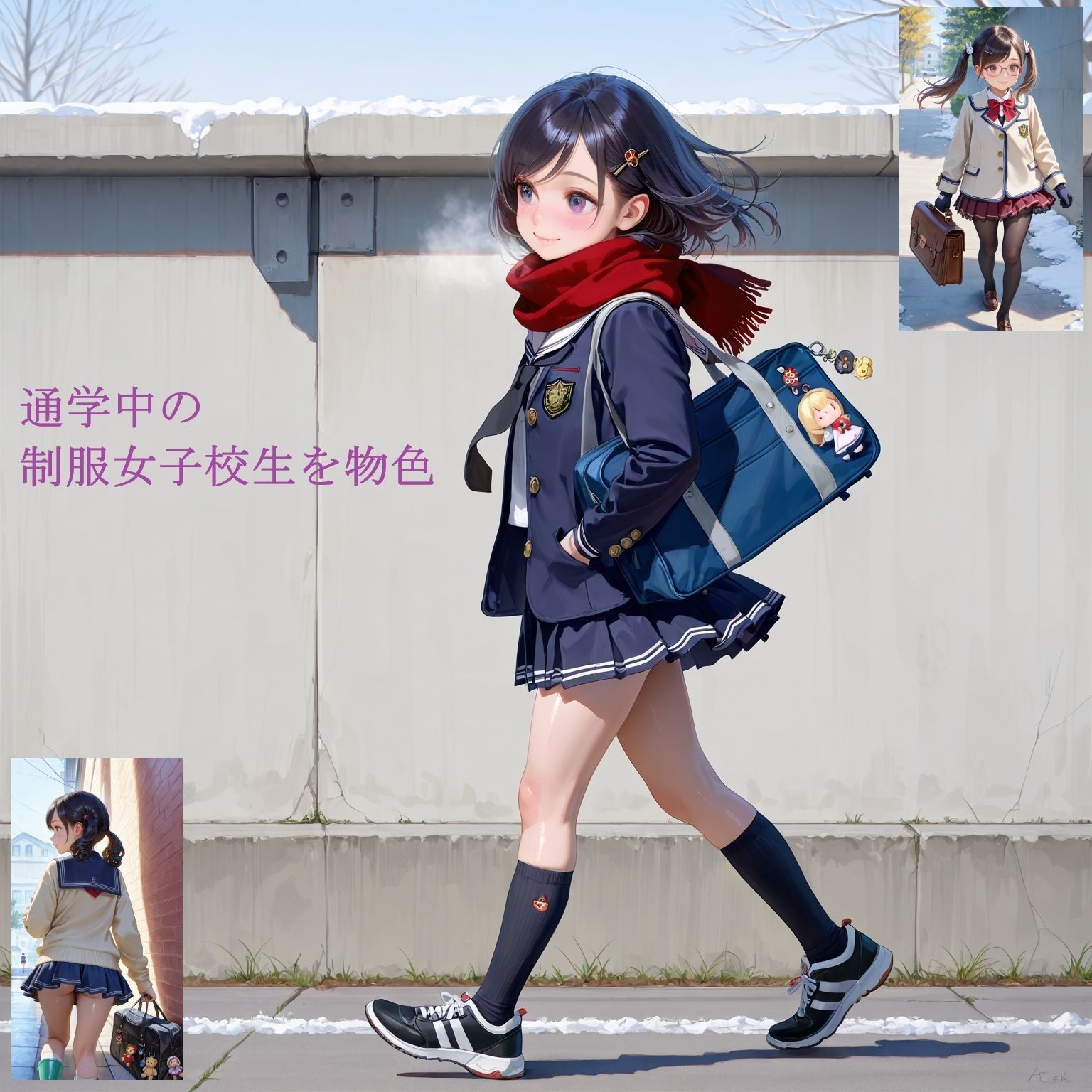 冬の制服女子校生（2） -スカートの中、見せてもらってイイですか？ もしよかったらスカート、脱いでもらってイイですか？- サンプル画像 2