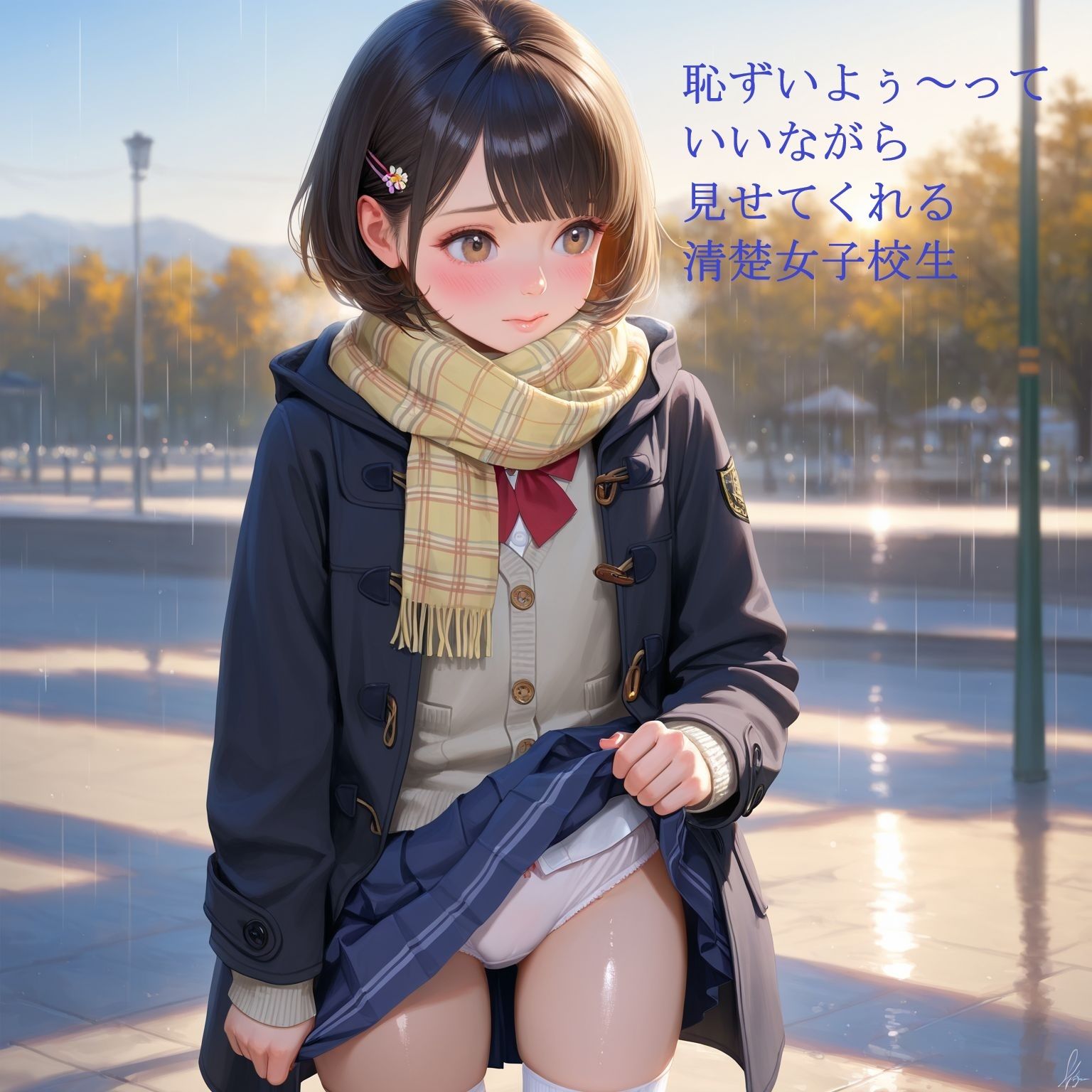 冬の制服女子校生（2） -スカートの中、見せてもらってイイですか？ もしよかったらスカート、脱いでもらってイイですか？- サンプル画像 4