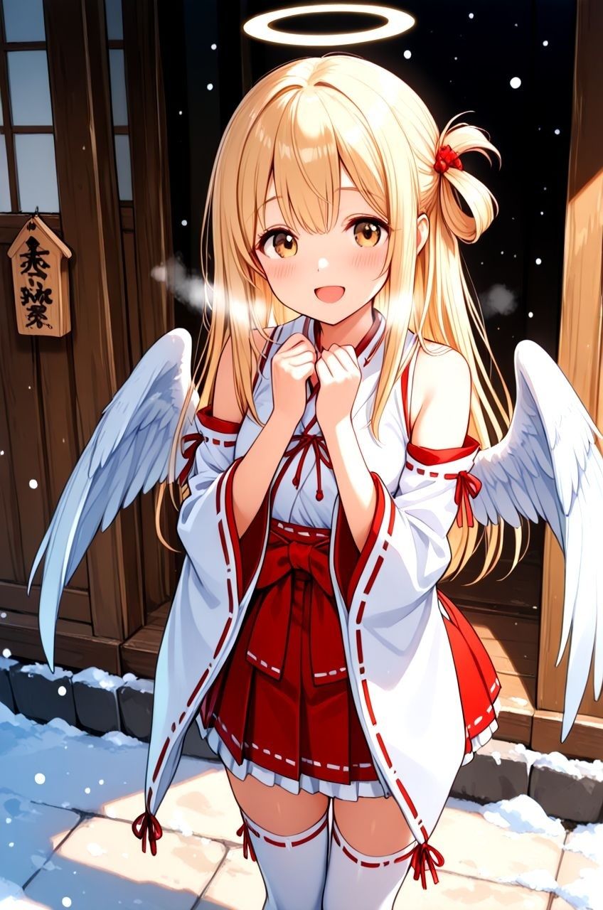 拾った美少女天使にエッチなこと教えたらドハマりしちゃって いつまでも天界に帰れるのに帰らないお話 巫女服編 画像1