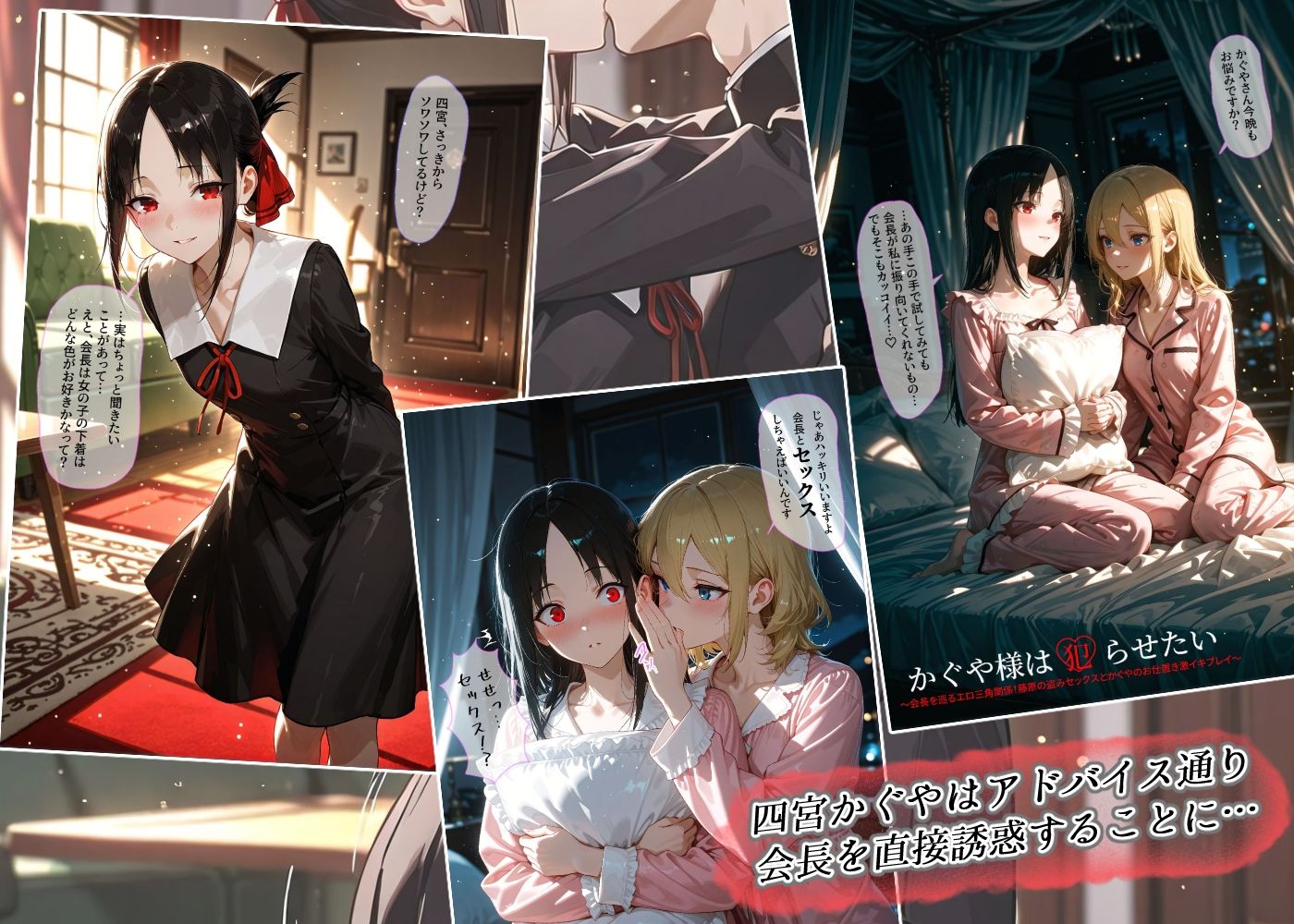 サンプル画像1:かぐや様は犯らせたい〜会長を巡るエロ三角関係！藤原の盗みセックスとかぐやのお仕置き激イキプレイ〜(Kaleidoscope) [d_720035]