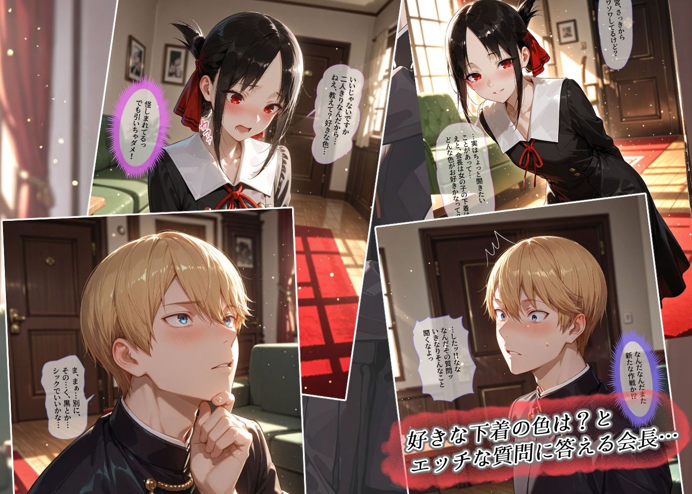 サンプル画像2:かぐや様は犯らせたい〜会長を巡るエロ三角関係！藤原の盗みセックスとかぐやのお仕置き激イキプレイ〜(Kaleidoscope) [d_720035]