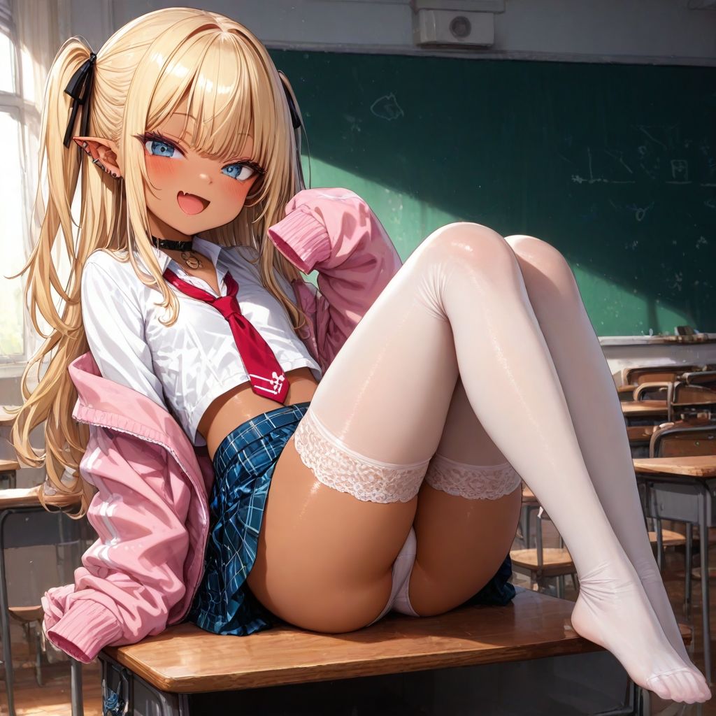 【エロ漫画】褐色金髪メス〇キエルフ ピンクジャケットver1