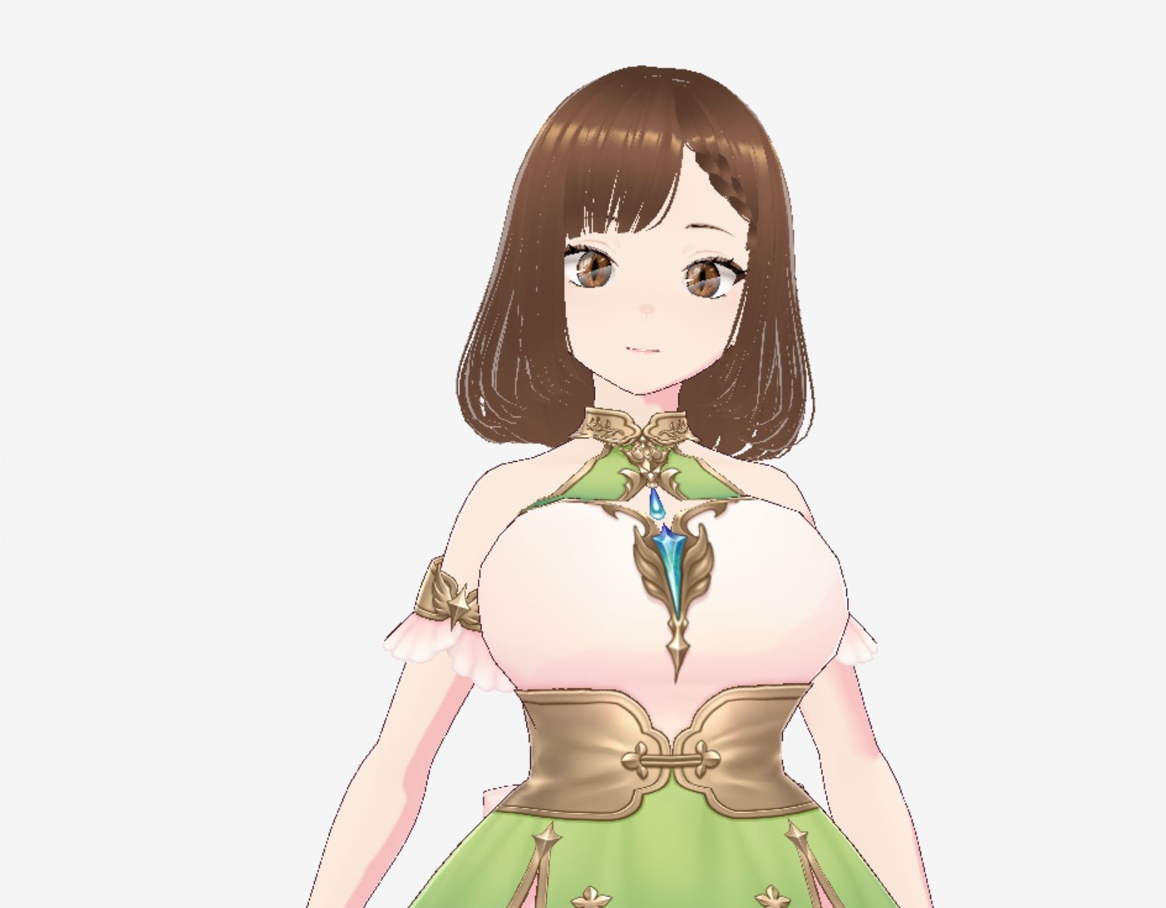 少しファンタジーっぽい衣装の巨乳のお姉さん(セリフなし 3DCGモデル イラスト集) 画像2