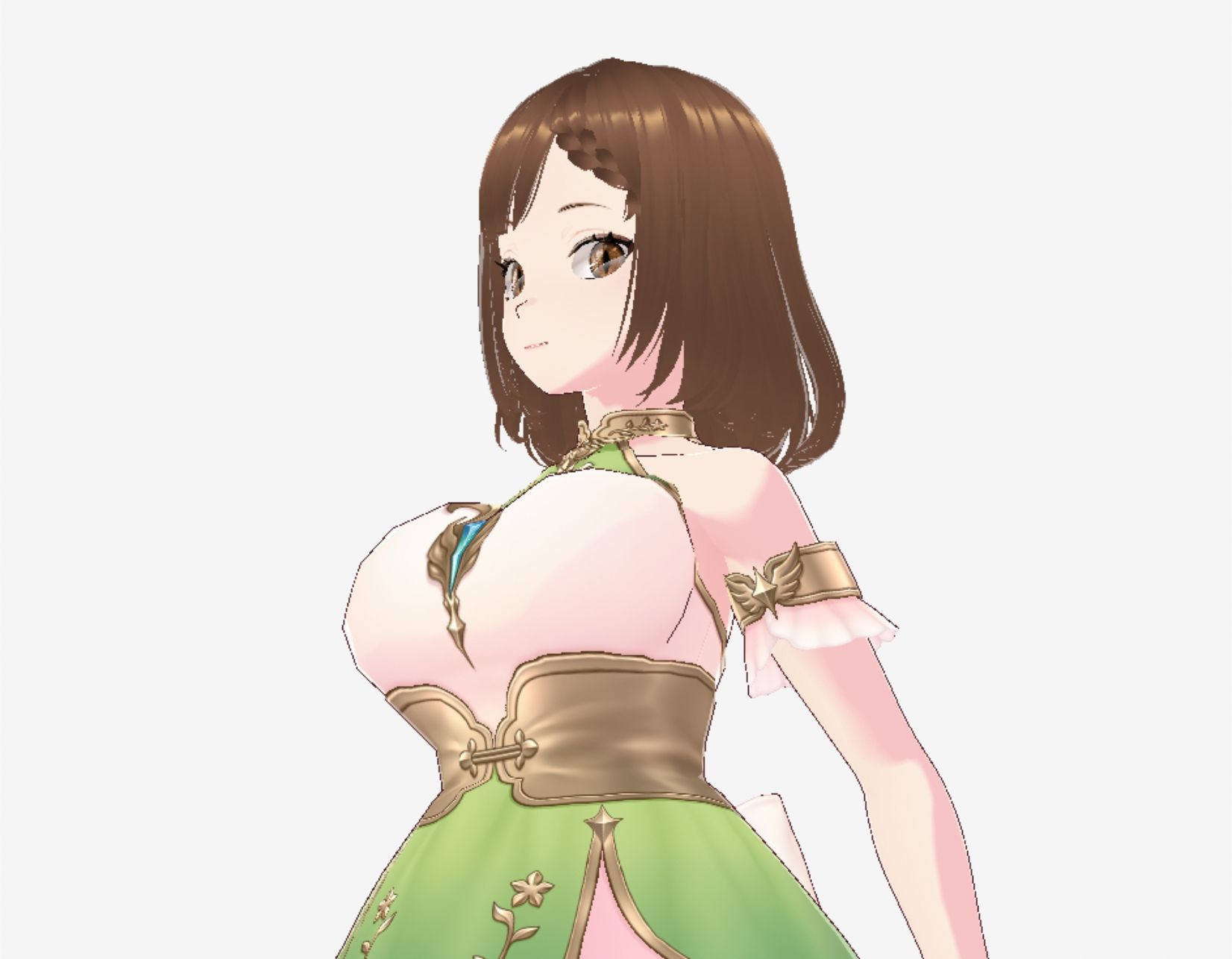 サンプル画像3:少しファンタジーっぽい衣装の巨乳のお姉さん（セリフなし  3DCGモデル  イラスト集）(アンリアルパイヤン) [d_720582]