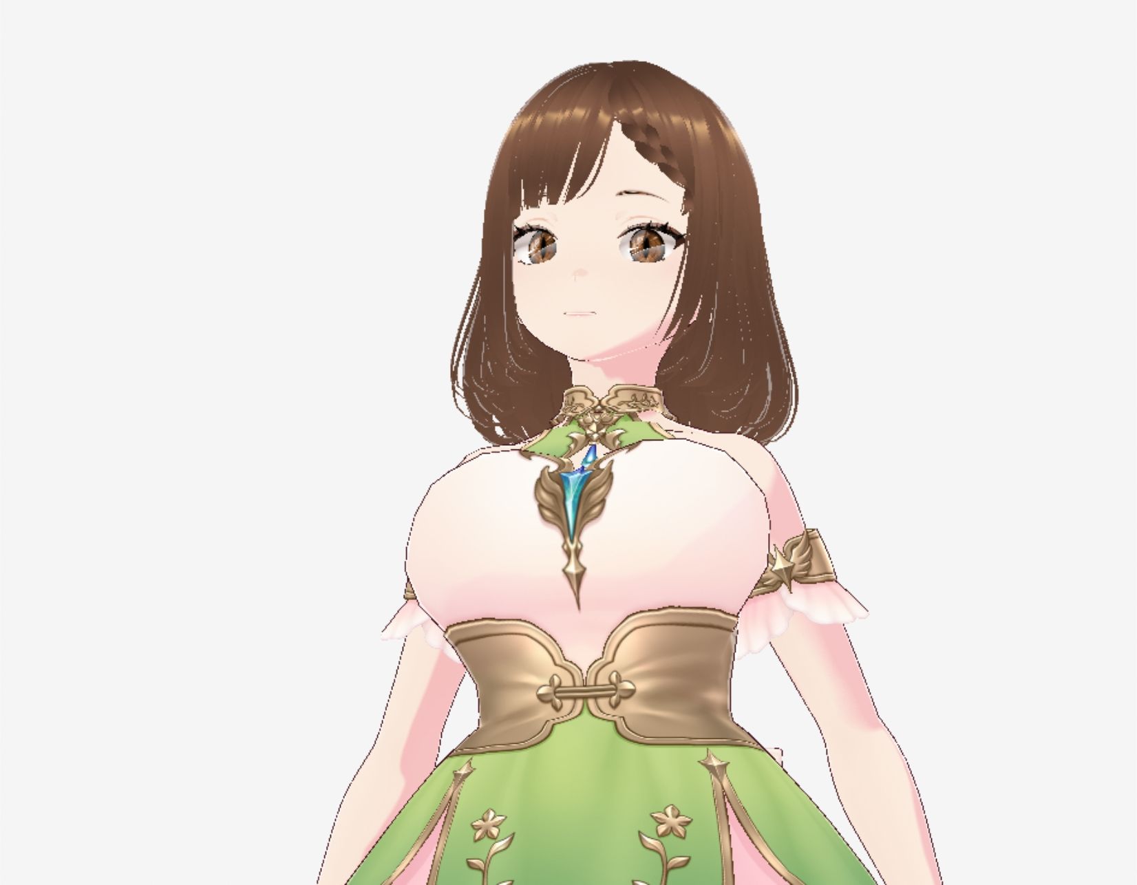 少しファンタジーっぽい衣装の巨乳のお姉さん(セリフなし 3DCGモデル イラスト集) 画像4