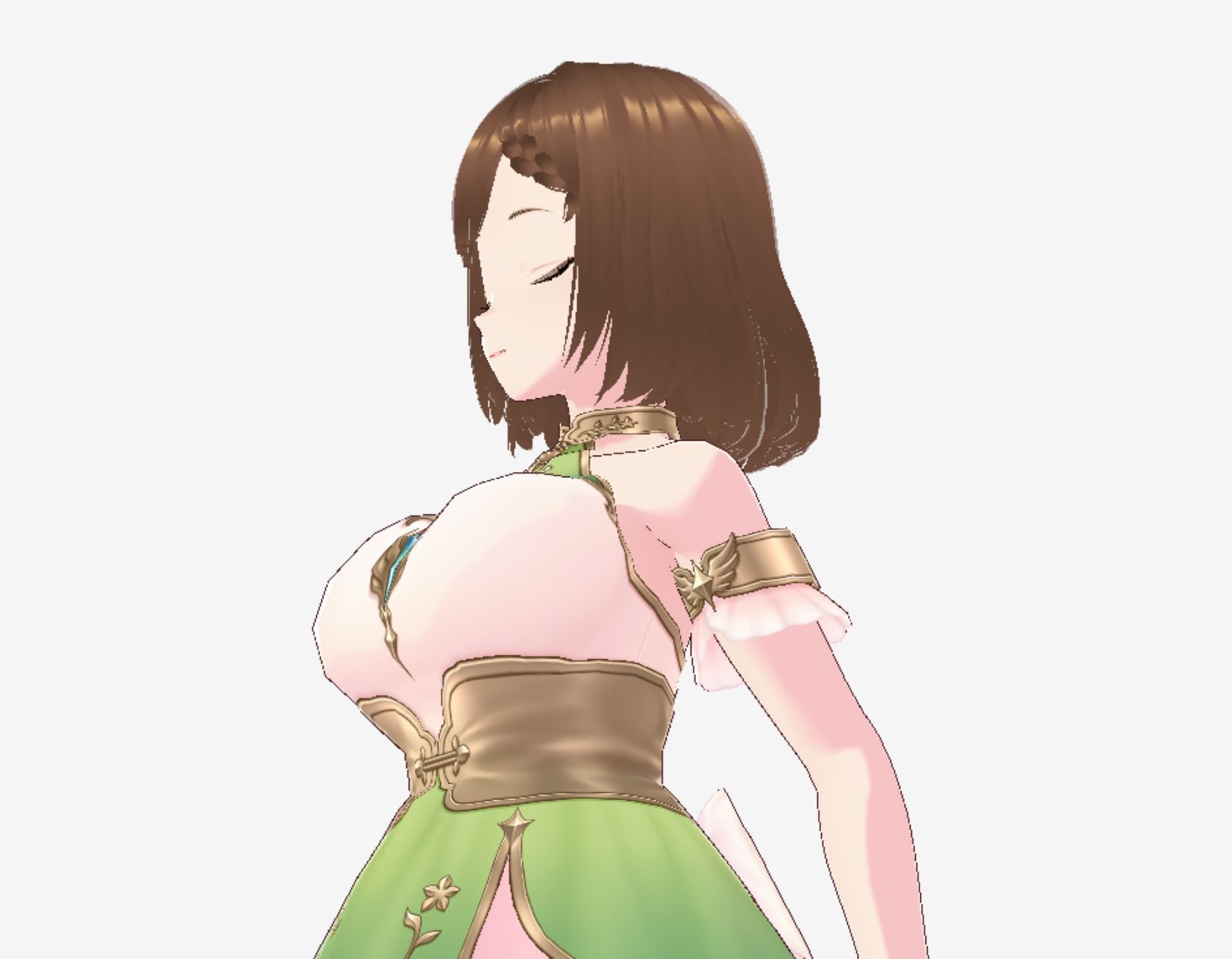 サンプル画像5:少しファンタジーっぽい衣装の巨乳のお姉さん（セリフなし  3DCGモデル  イラスト集）(アンリアルパイヤン) [d_720582]
