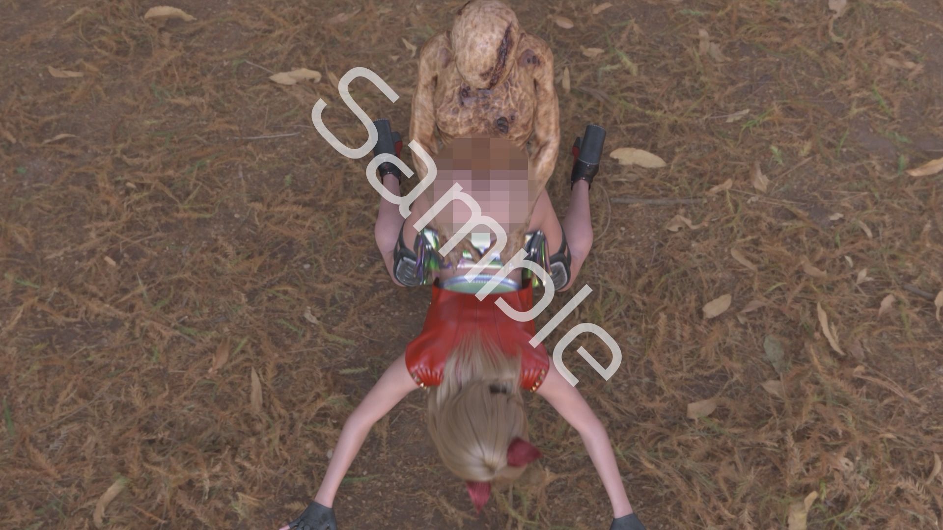 【△100】友梨が主人公のMMORPG『編隊コレクション:Re』ゲーム動画(Vol.02:ゾンビの集団によるレ○プ被害に遭ってしまう:バック) 画像3