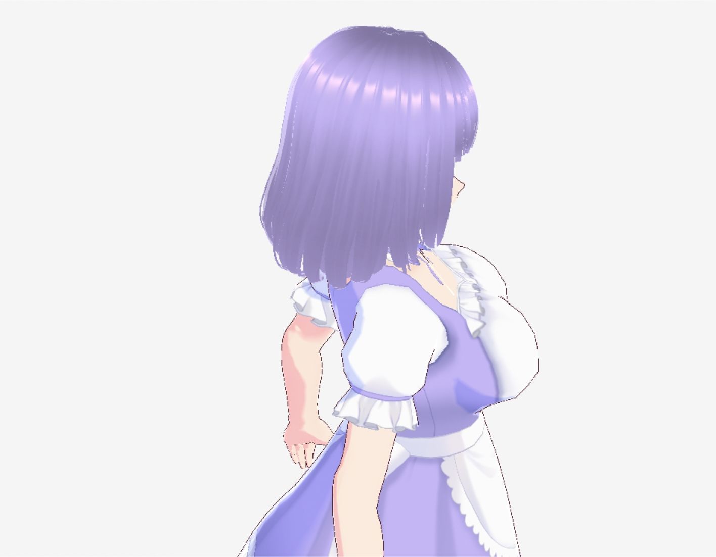 サンプル画像1:パープルヘアのメイド服のお姉さん（セリフなし  3DCGモデル  イラスト集）(パイアールフロンティア) [d_720964]