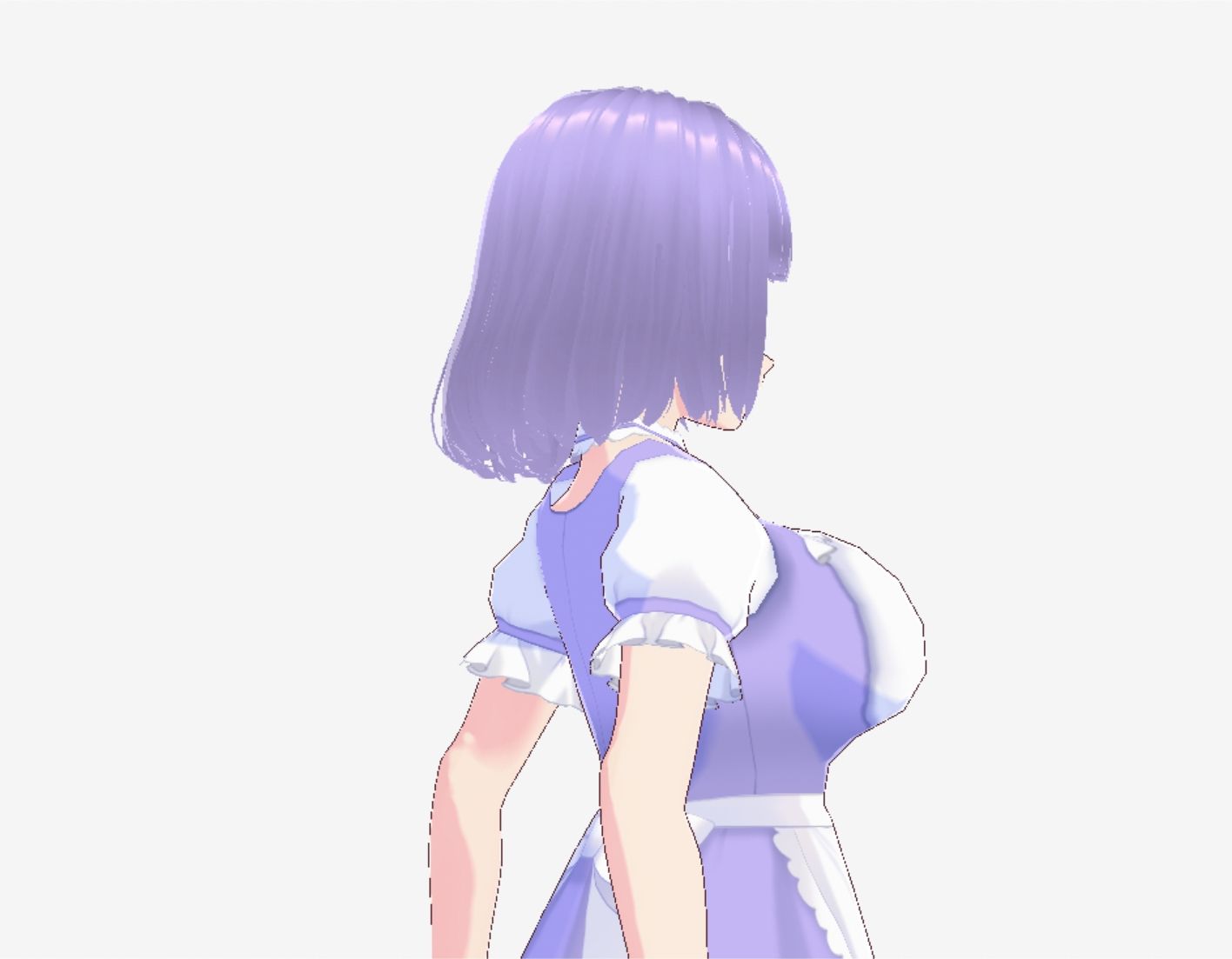 サンプル画像3:パープルヘアのメイド服のお姉さん（セリフなし  3DCGモデル  イラスト集）(パイアールフロンティア) [d_720964]