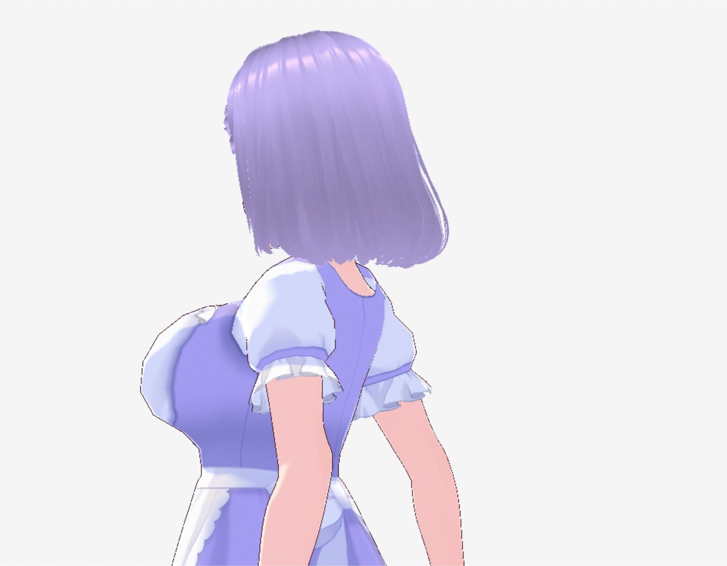 サンプル画像4:パープルヘアのメイド服のお姉さん（セリフなし  3DCGモデル  イラスト集）(パイアールフロンティア) [d_720964]