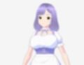 パープルヘアのメイド服のお姉さん（セリフなし  3DCGモデル  イラスト集）