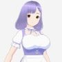 パープルヘアのメイド服のお姉さん（セリフなし  3DCGモデル  イラスト集）