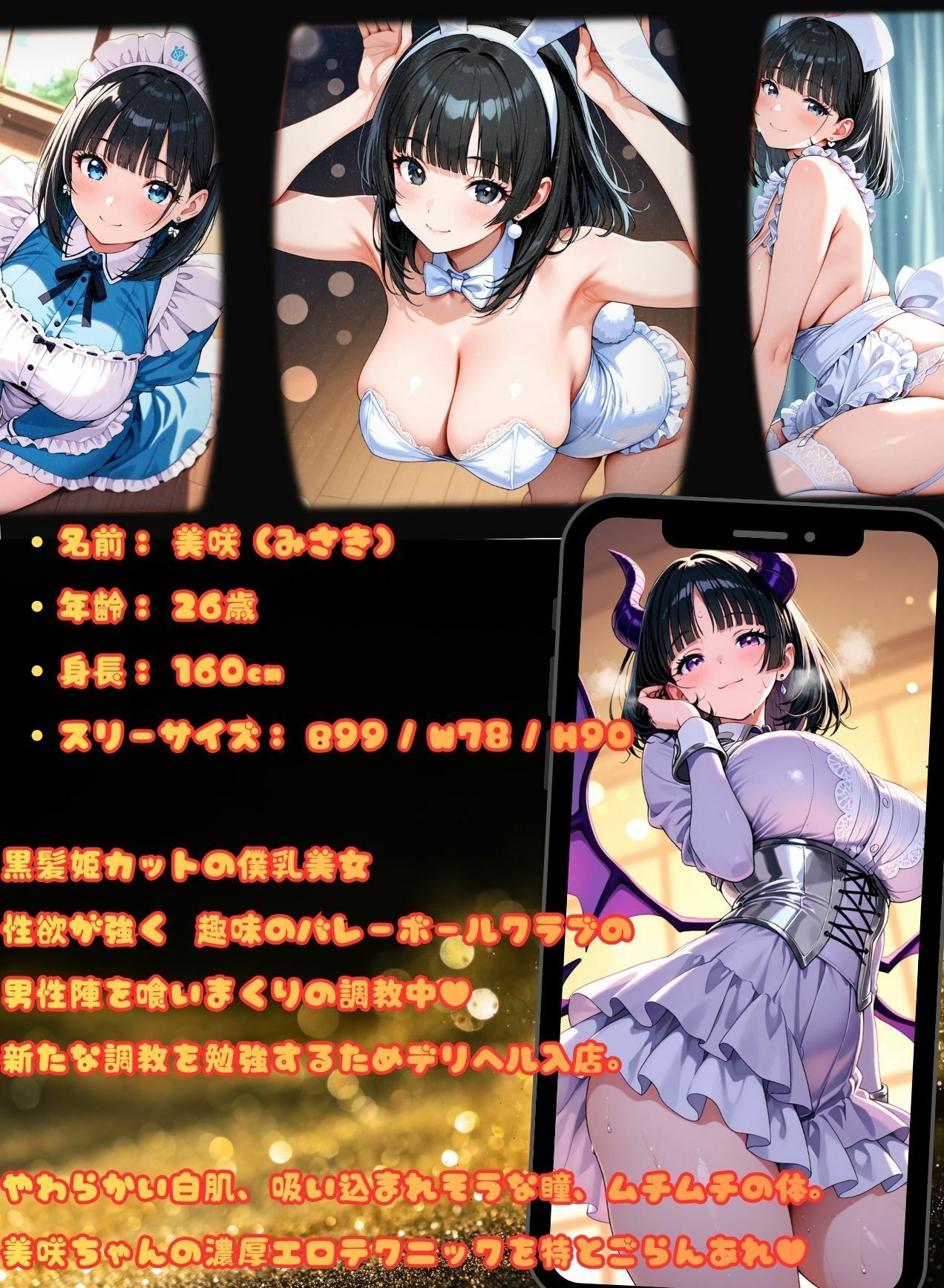 デリ嬢のオシゴト(美咲)豪華4コスチューム 極上の240分コース1