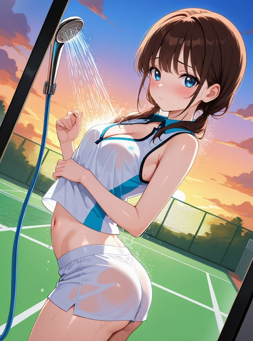 試合後、火照りが残ったテニス女子 〜汗だくで、ムチムチが隠せなくなるまで〜 画像2