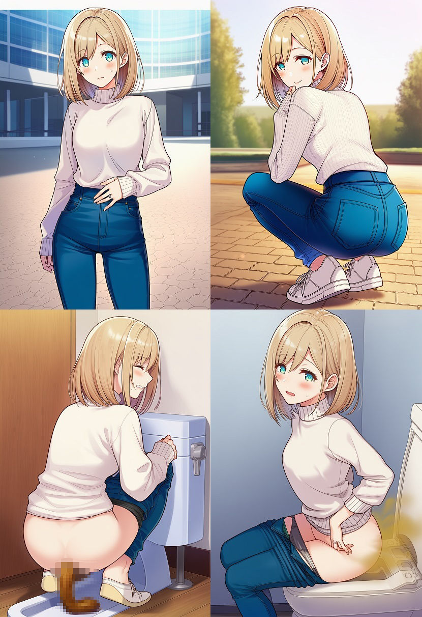 ジーンズ女性達のオナラ・排便シチュエーション 画像2