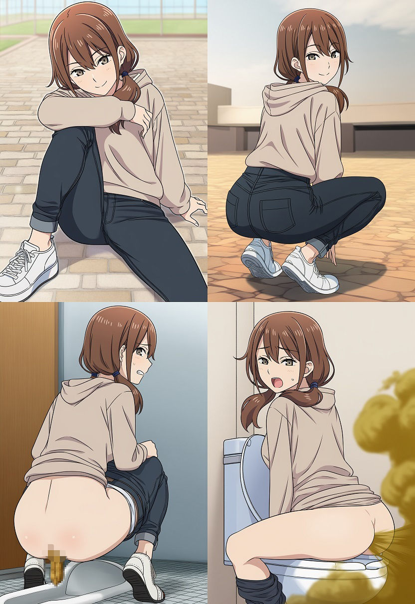 ジーンズ女性達のオナラ・排便シチュエーション 画像4