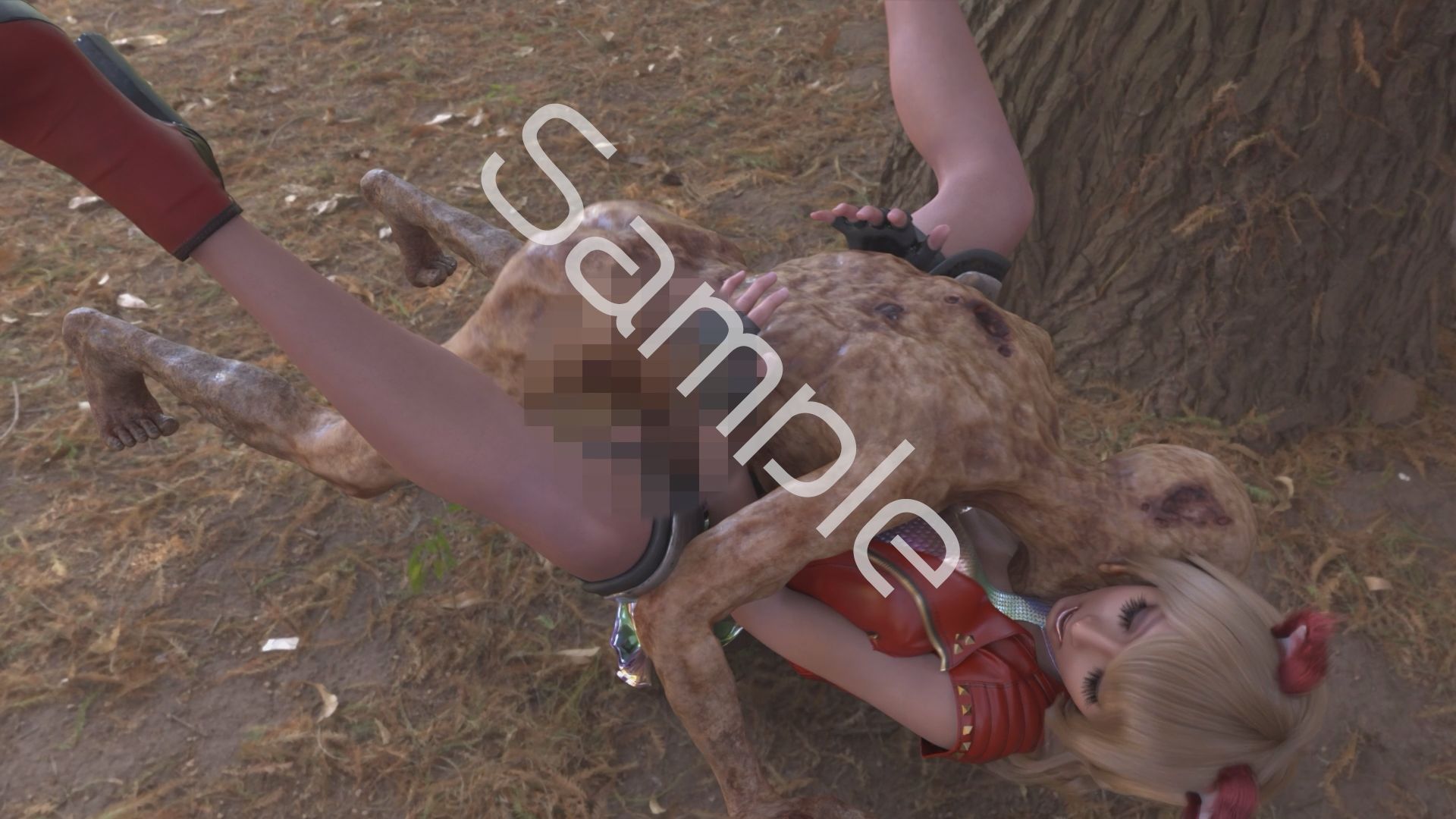 【△100】友梨が主人公のMMORPG『編隊コレクション:Re』ゲーム動画(Vol.03:ゾンビの集団によるレ○プ被害に遭ってしまう:正常位2) 画像1