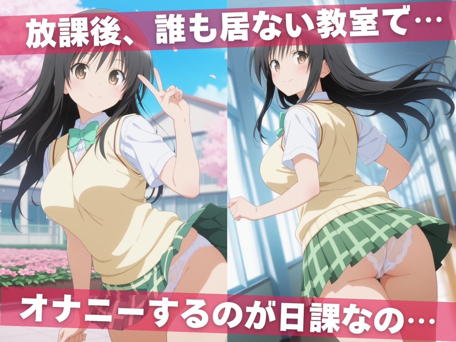 サンプル画像1:オナニー覗かれ、寝取られて  T●LOVEる（vol.1） 〜 学校編 〜 おじさんに暴かれた秘密(みるくのよろず支援) [d_721381]