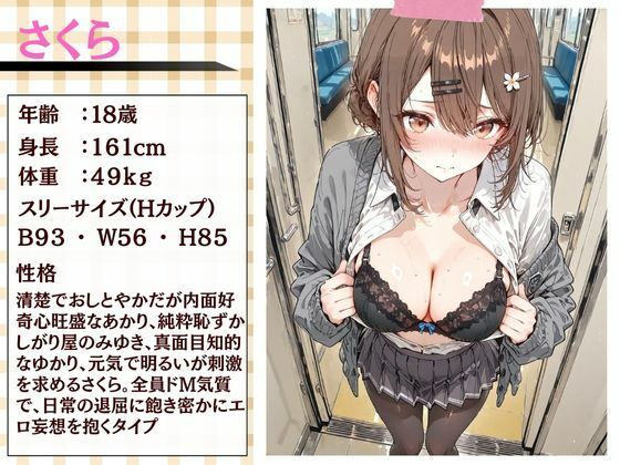 サンプル画像5:満員電車で巨乳制服女子4人が男に囲まれ交互えっちでイキ狂う体験談 w(JK秘密の記録帳) [d_721524]