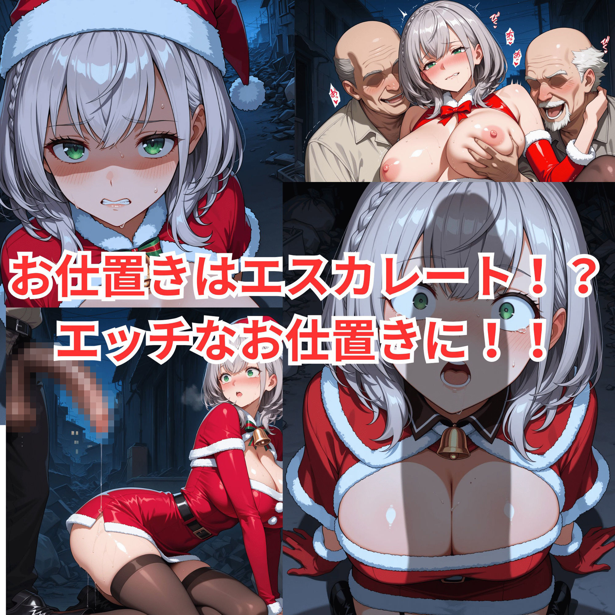 ショタ狩りしてたサンタノ〇ルをお仕置きセックス+サンタ癒月ち〇こと路地裏のおじさん達 画像3