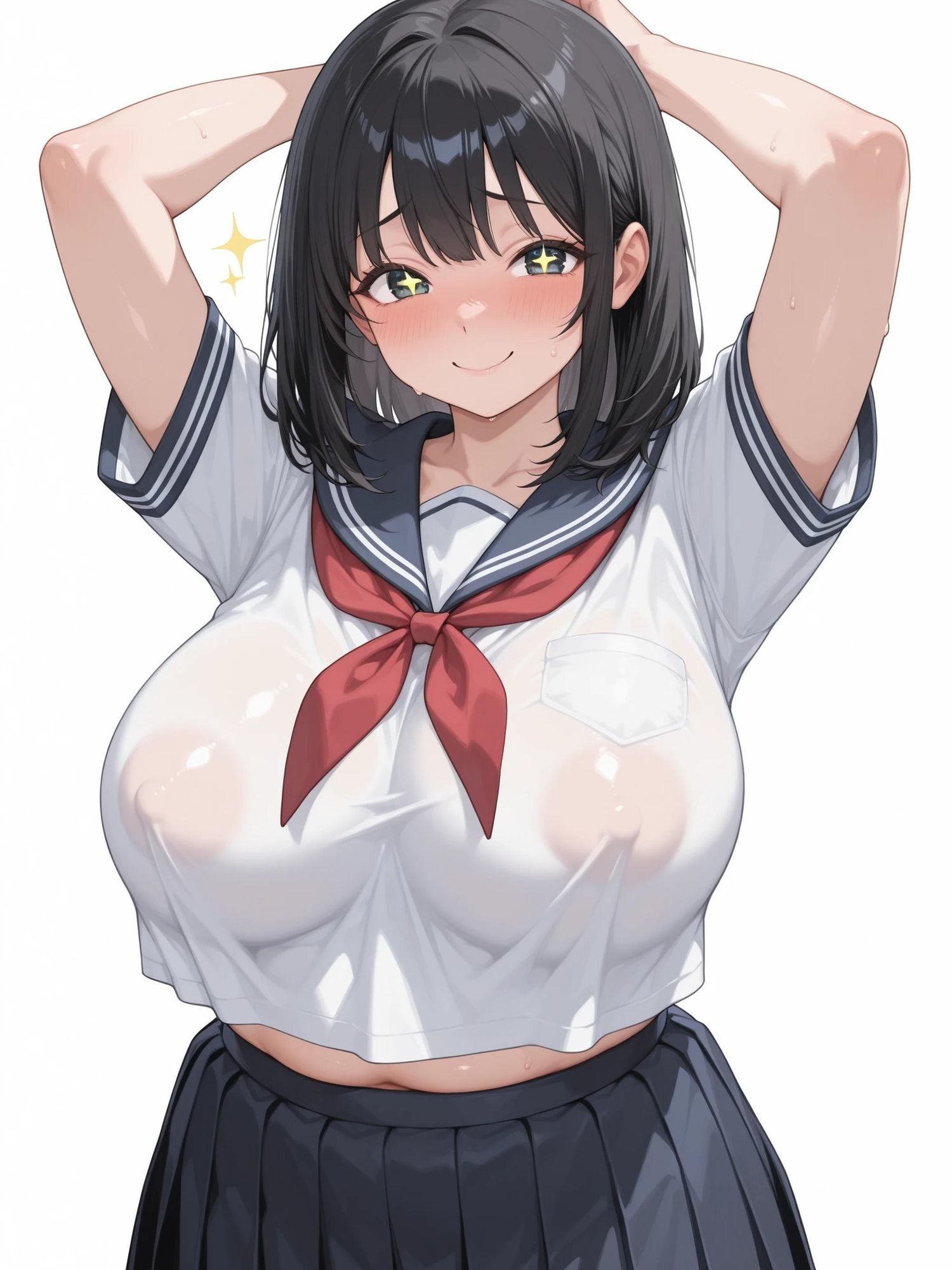 サンプル画像2:黒髪爆乳制服美女と主観ハメ撮りAIイラスト集(肥満女性が大好き) [d_721560]