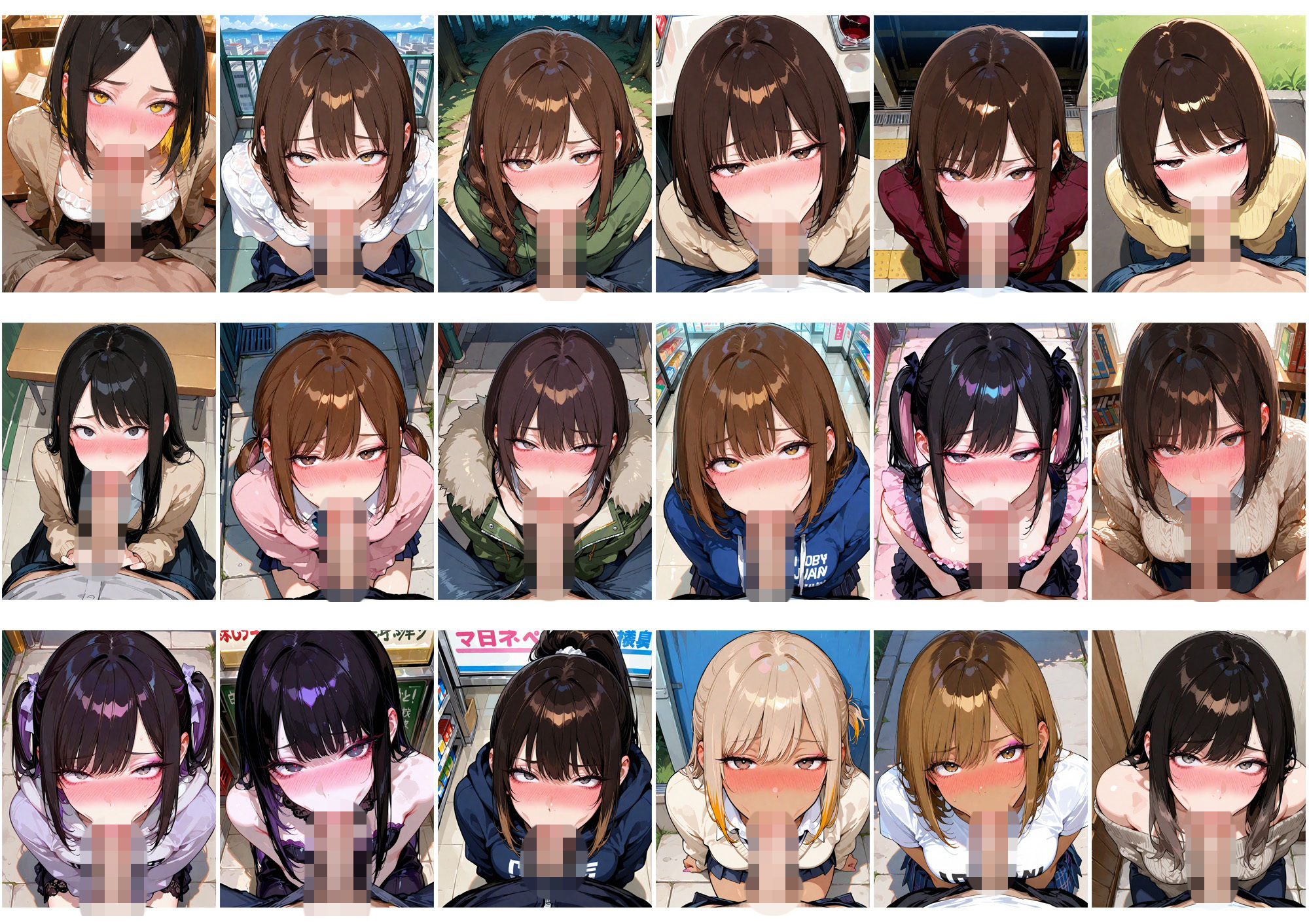 【ハメ撮りアニメ】その場で即フェラハメ撮り動画31人分！！ サンプル2