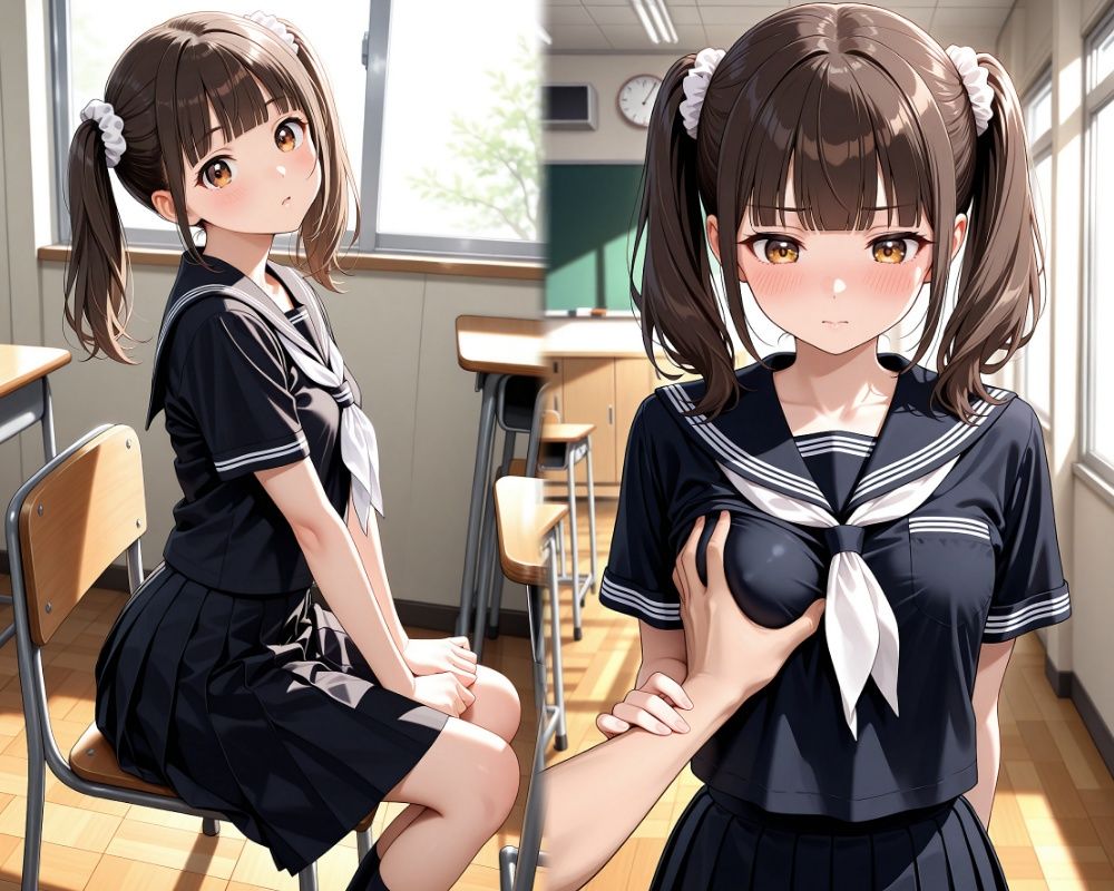 サンプル画像1:ツインテールちゃんの黒セーラー服(パスカブ) [d_721803]