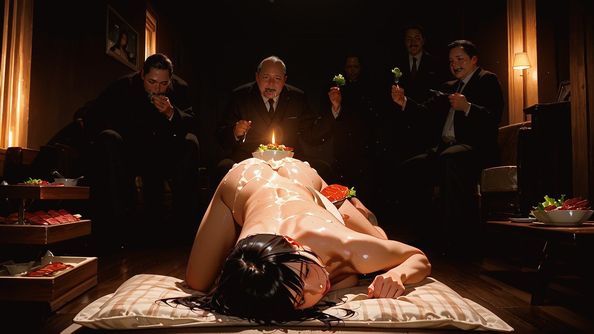 堕楽の饗宴 ― 酒池肉林の女体盛り、背徳の供物 画像9