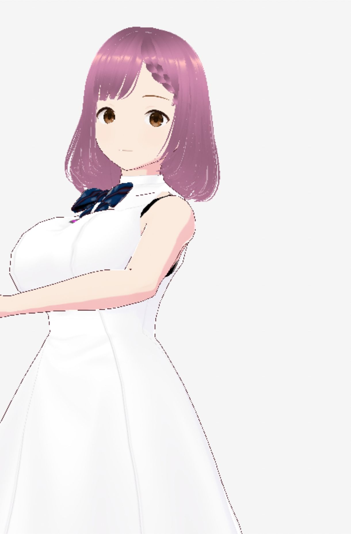 白いワンピース姿に薄いパープルヘアのお姉さん（セリフなし  3DCGモデル  イラスト集） 画像7