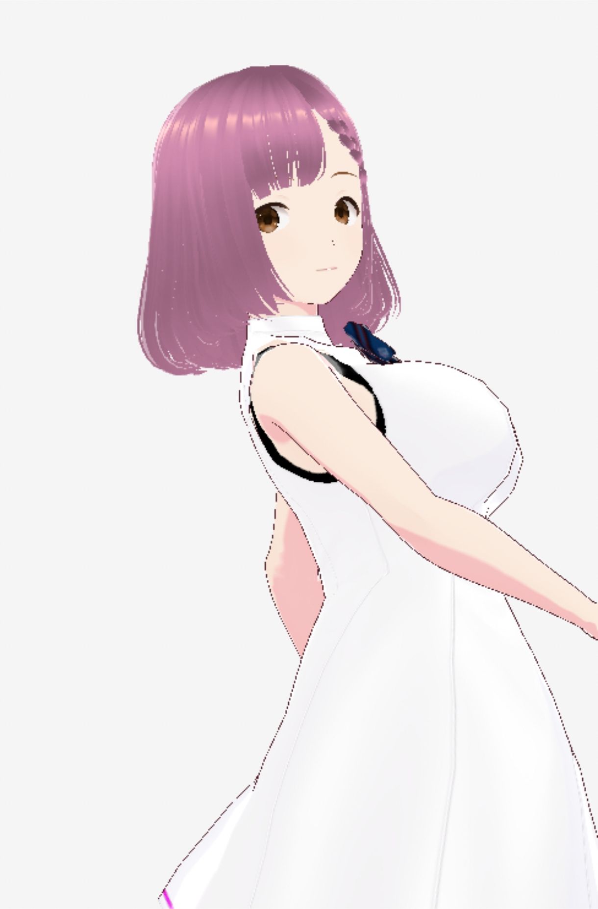 白いワンピース姿に薄いパープルヘアのお姉さん（セリフなし  3DCGモデル  イラスト集） 画像8