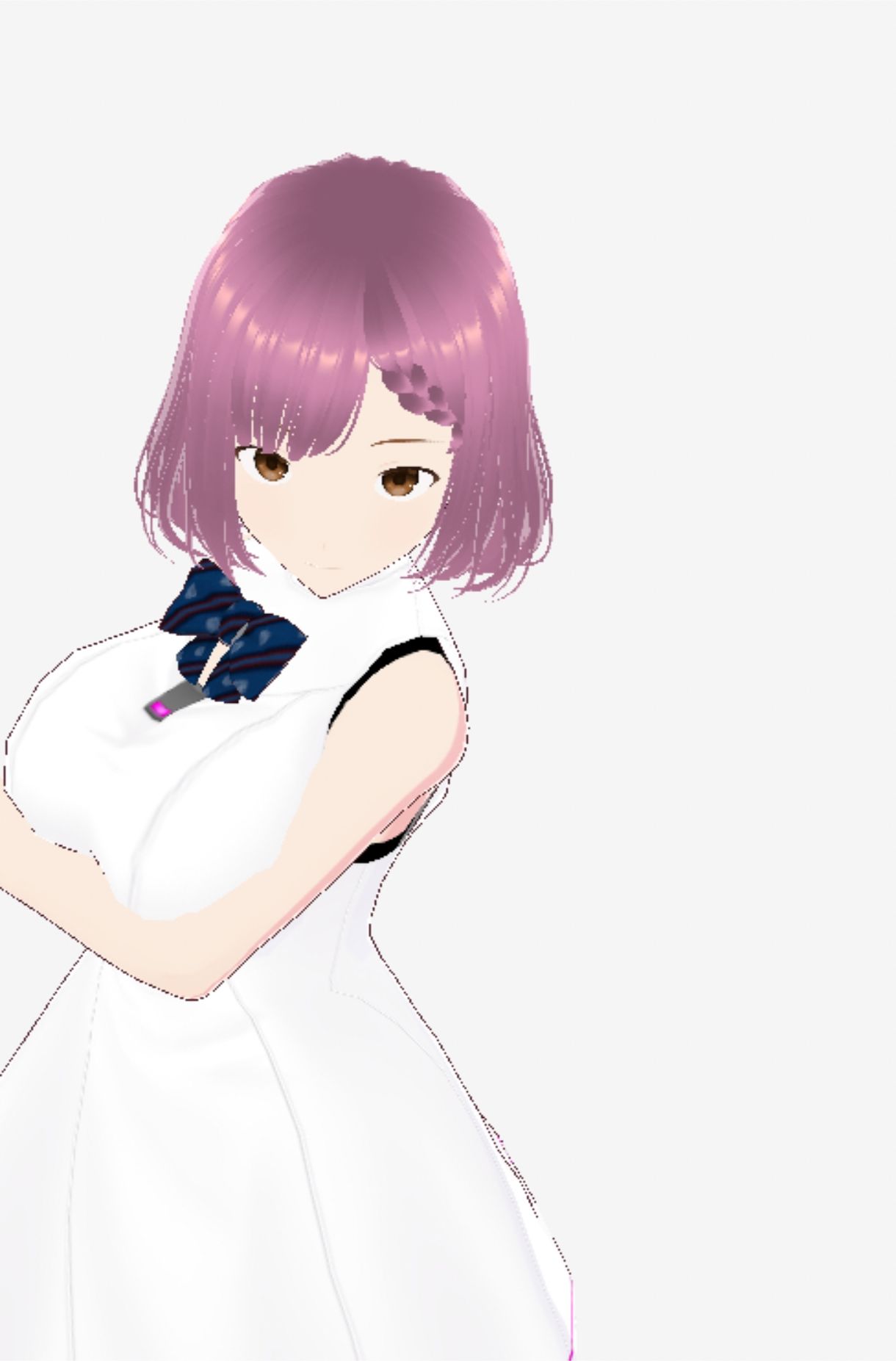 白いワンピース姿に薄いパープルヘアのお姉さん（セリフなし  3DCGモデル  イラスト集） 画像10