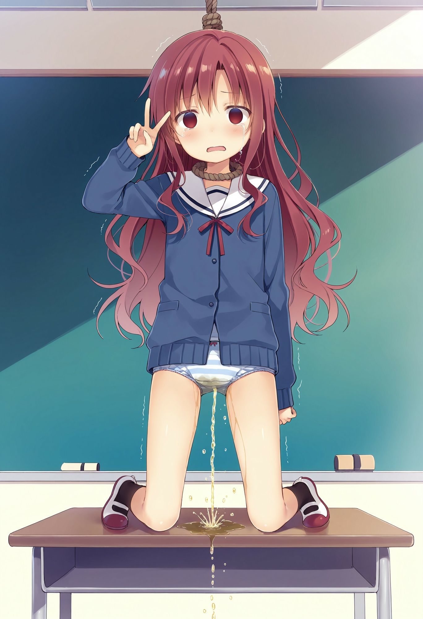 委員長を首吊りでお漏らしさせる サンプル1