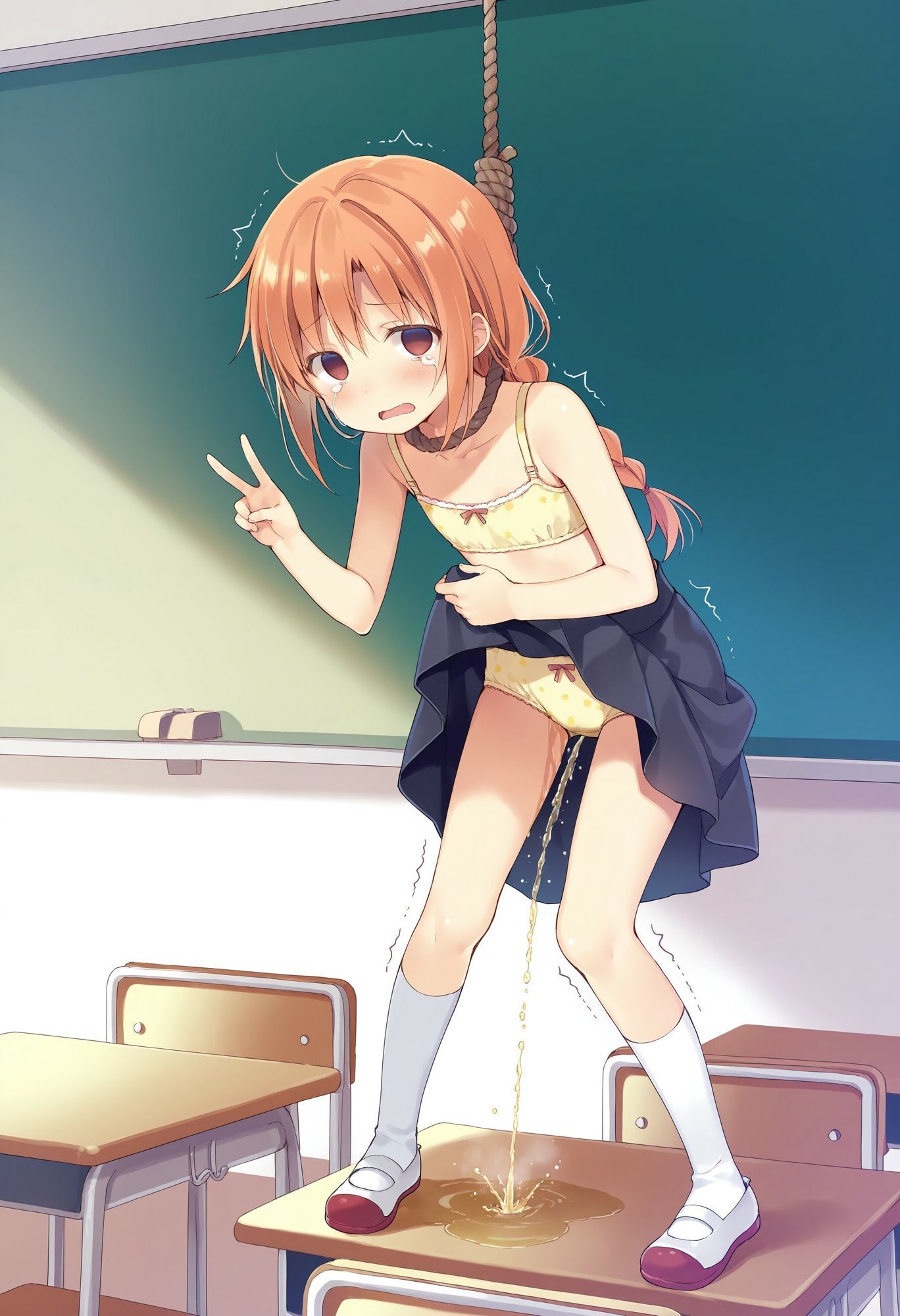 サンプル画像2:委員長を首吊りでお漏らしさせる(でのいず) [d_722349]