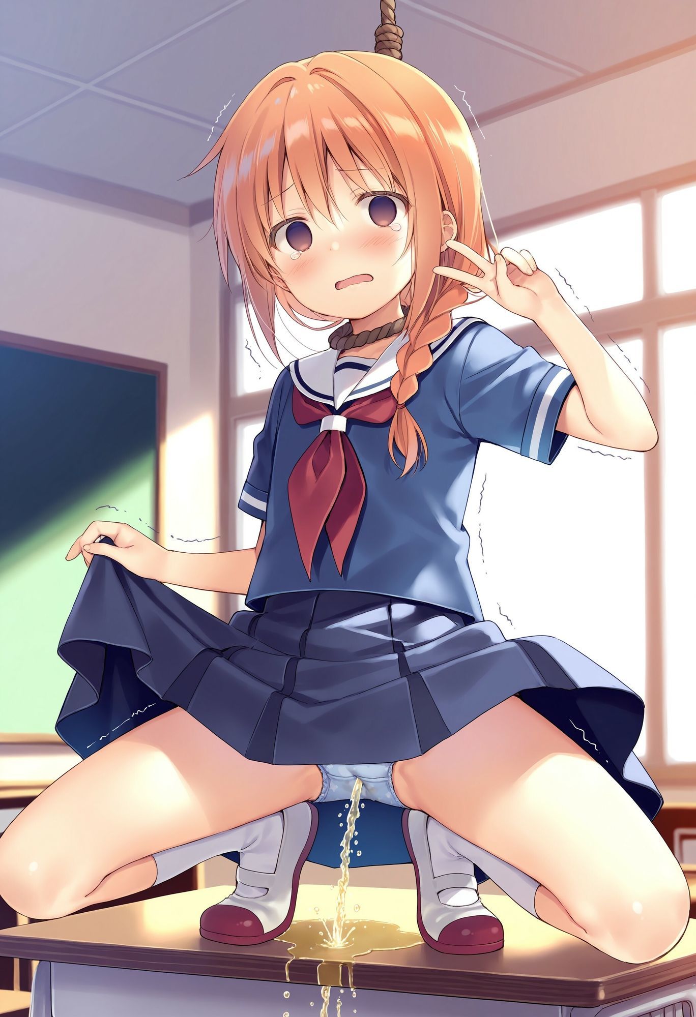 委員長を首吊りでお漏らしさせる サンプル4