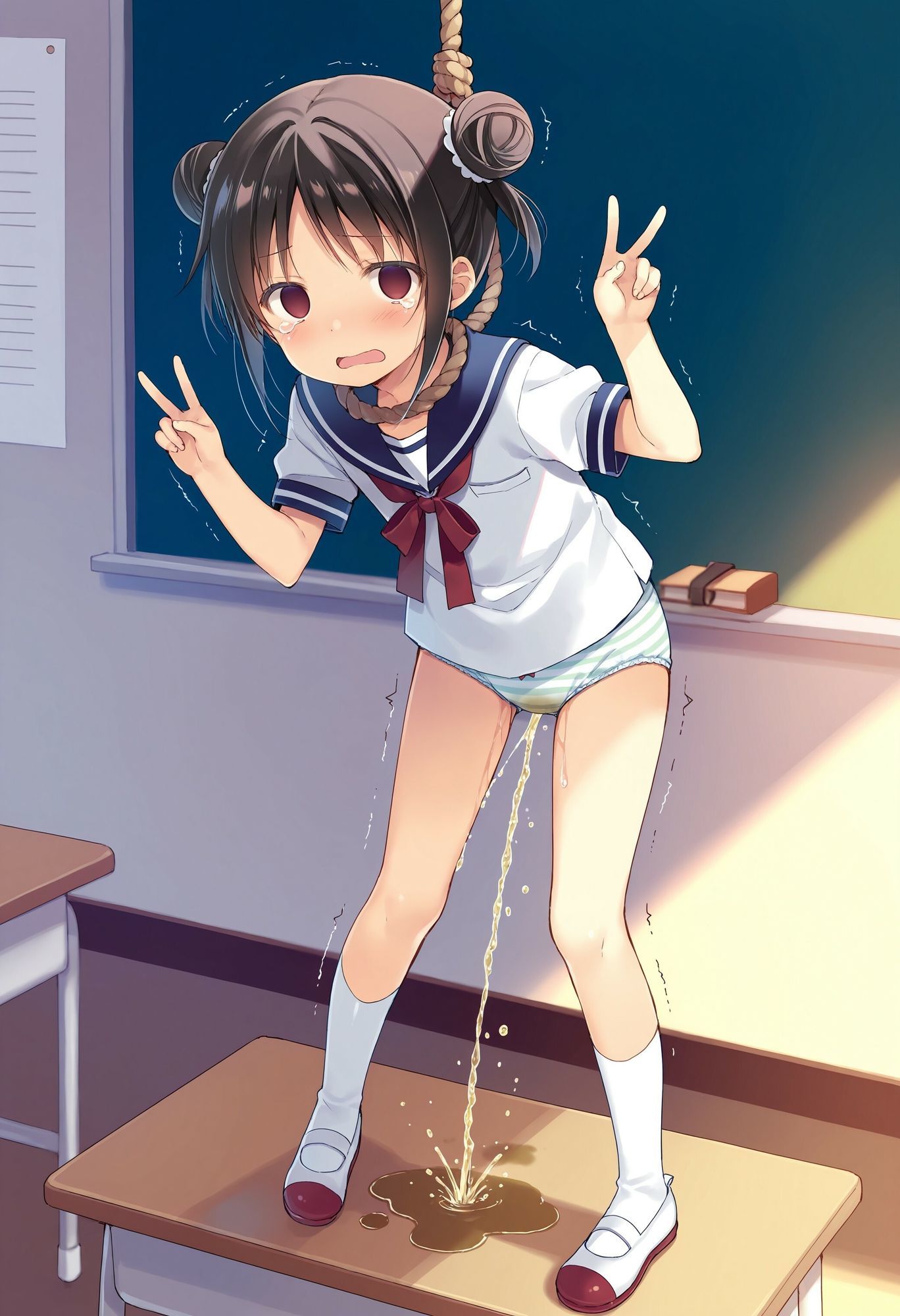 委員長を首吊りでお漏らしさせる サンプル6