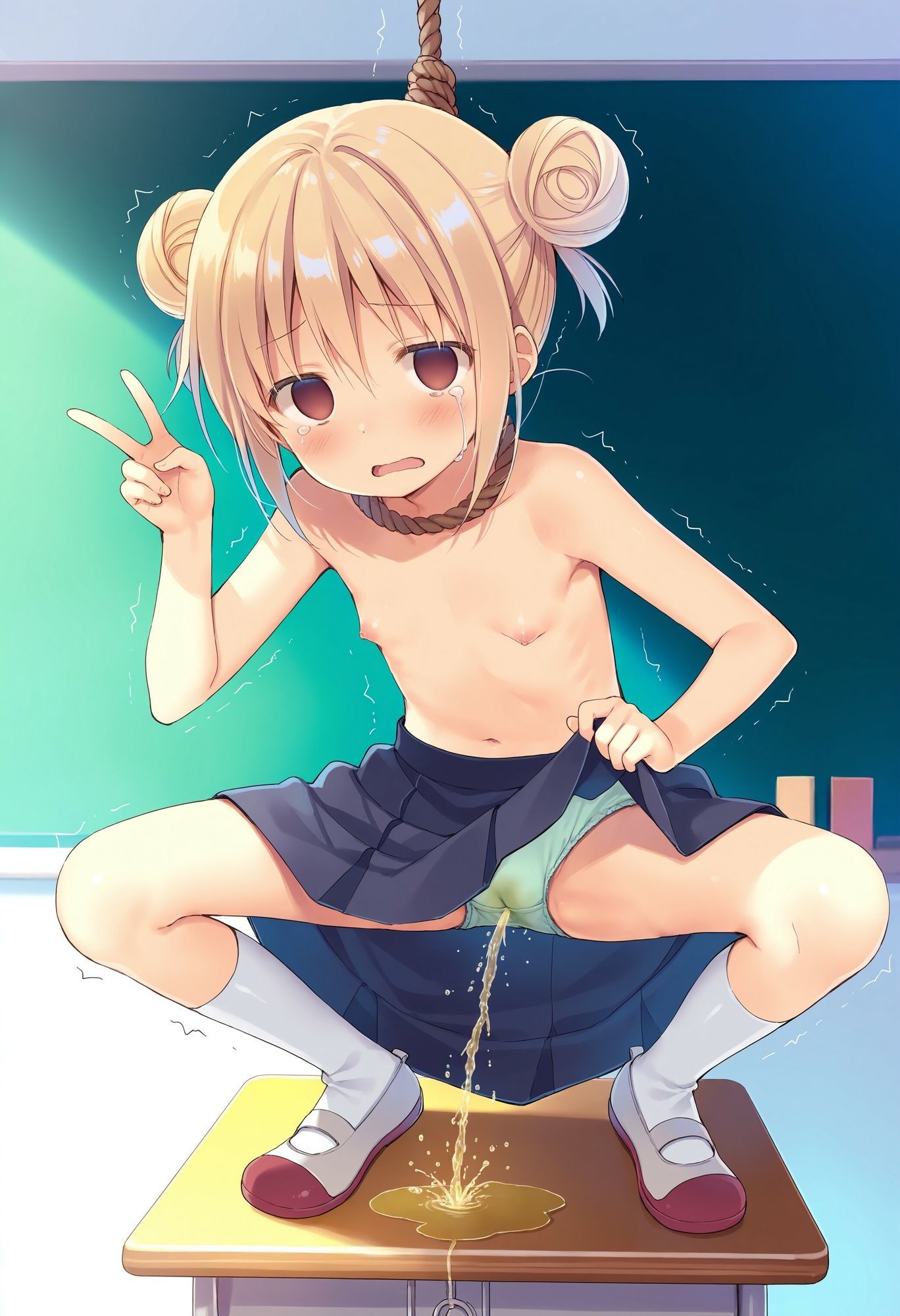 委員長を首吊りでお漏らしさせる サンプル8