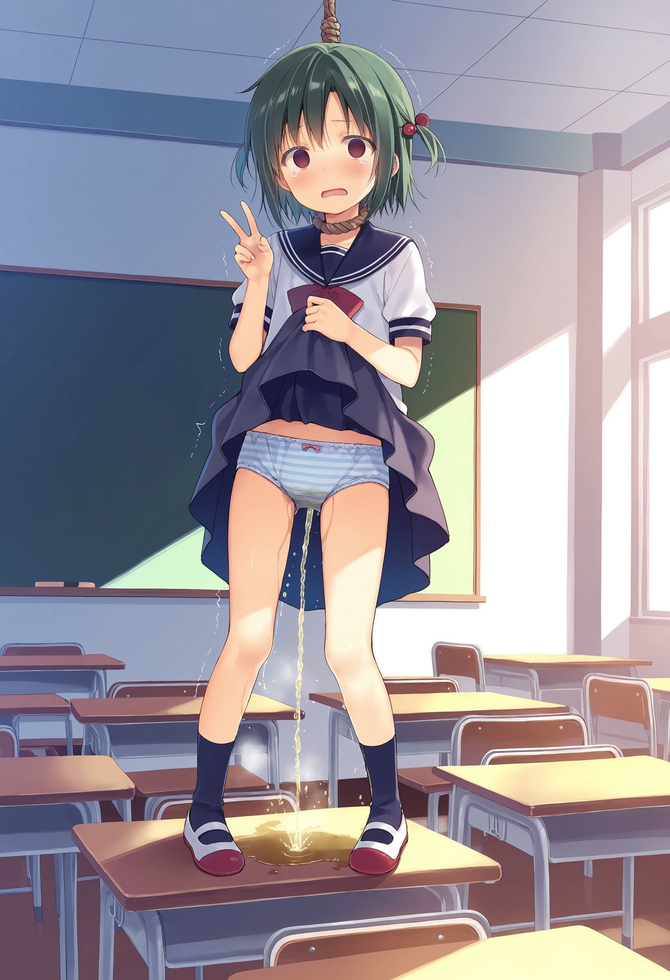 委員長を首吊りでお漏らしさせる サンプル10