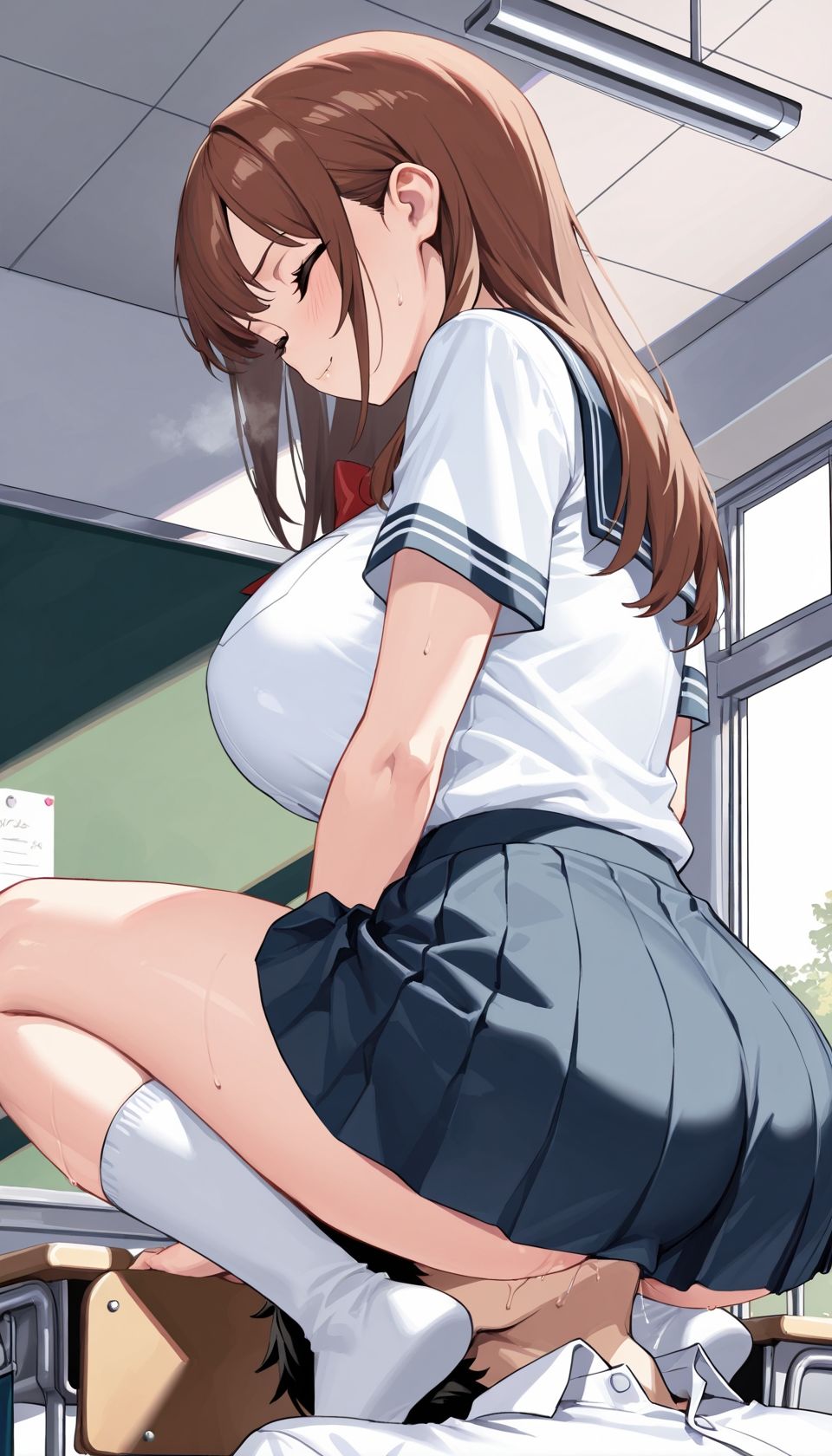 ヤンチャ尻ビッ痴がセクハラ教師に杭打ち顔騎で種搾りプレス 画像2