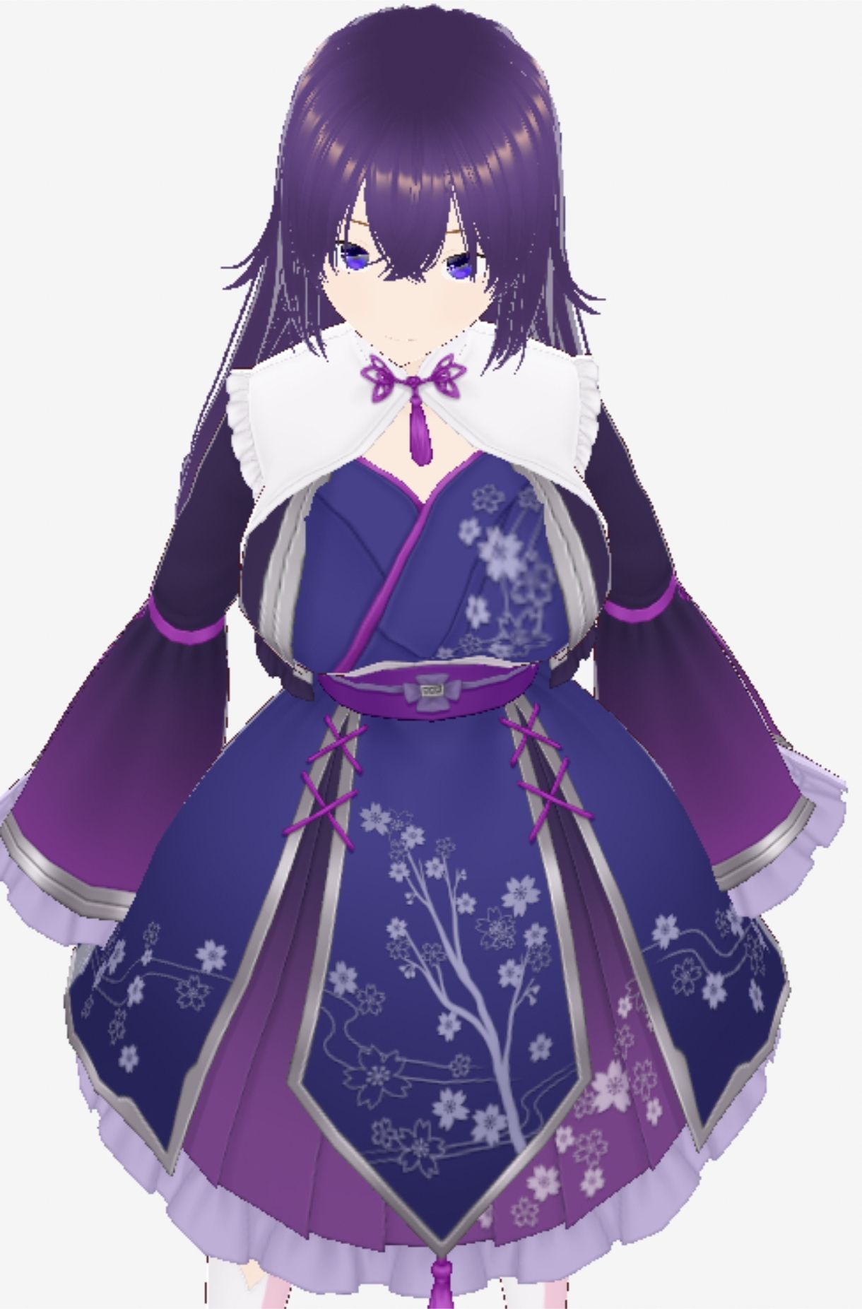 青紫の和模様ドレスの巨乳美女（セリフなし  3DCGモデル  イラスト集） 画像5