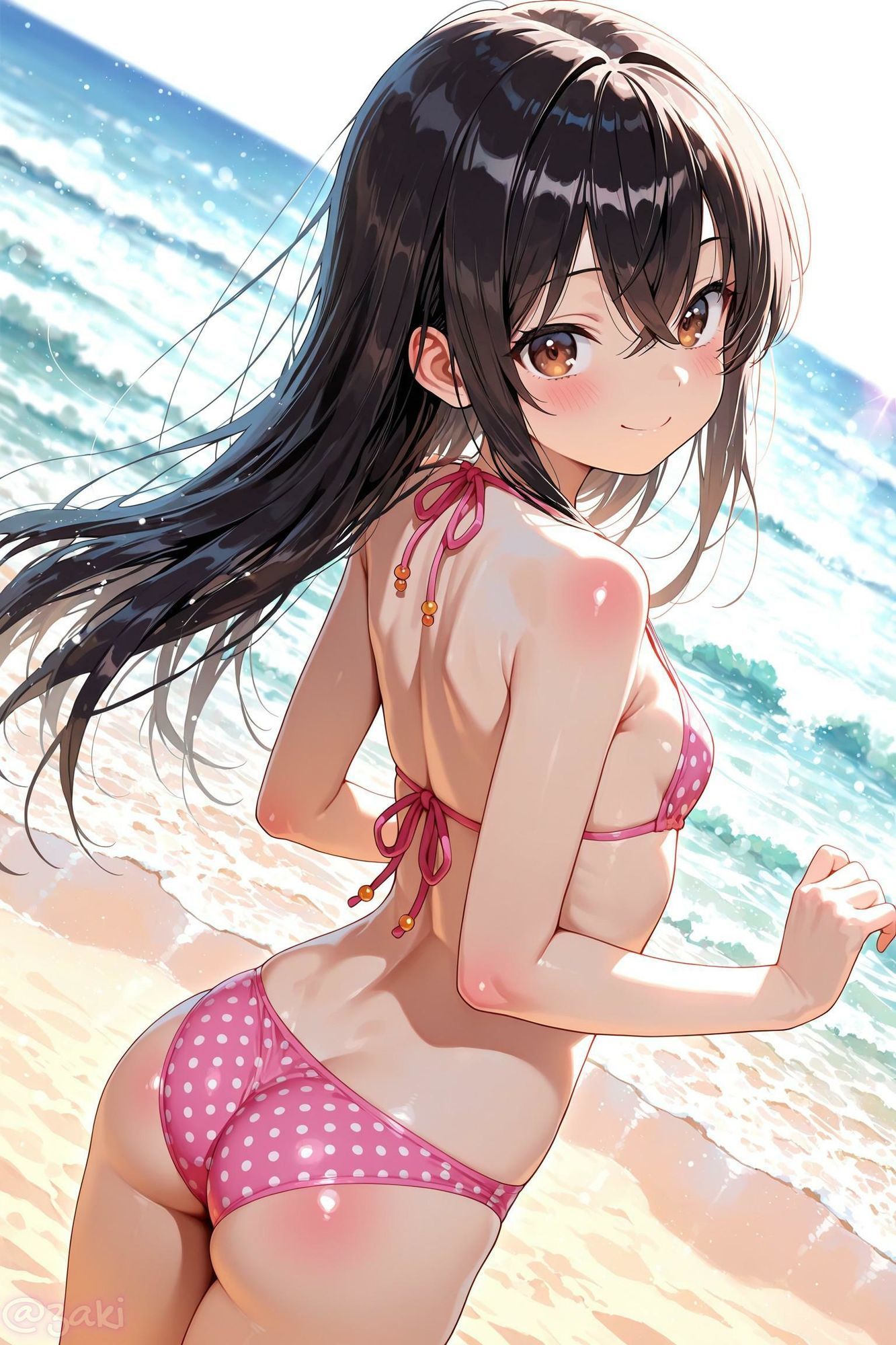 【エロ漫画】クラスメイトとビーチでイチャイチャ1