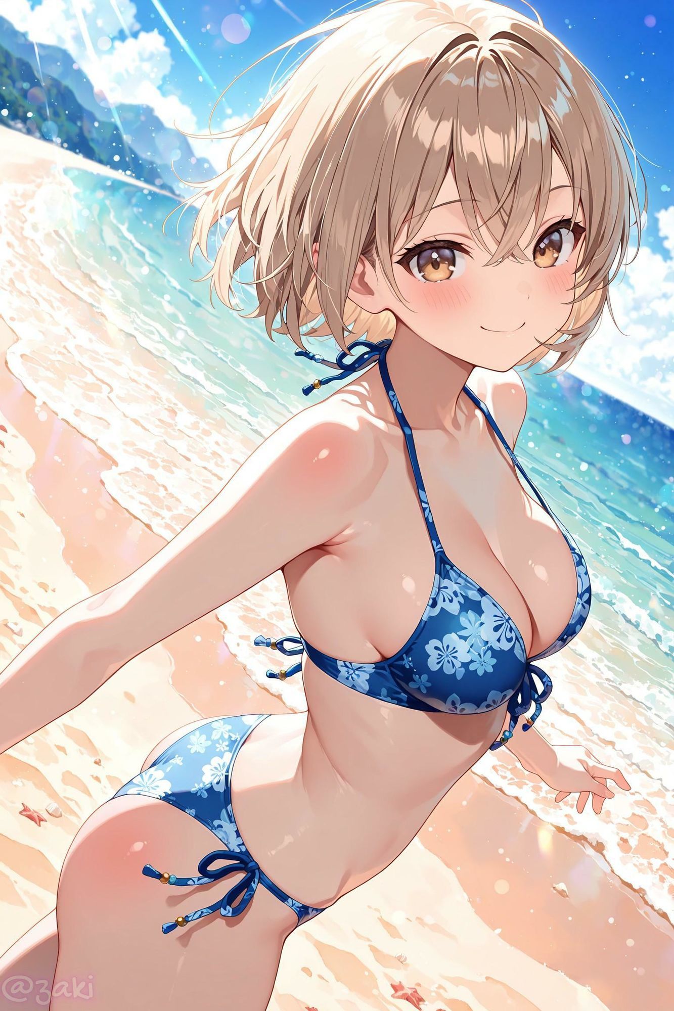 【エロ漫画】クラスメイトとビーチでイチャイチャ3