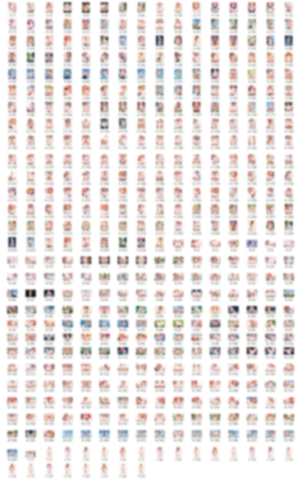 【女性のみ】5キャラ イラストまとめ （450枚） 画像1