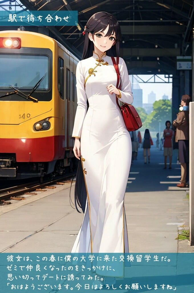 【18禁AIイラスト集】アオザイ娘とイチャラブ（はーと）デート（最後まで） 画像2